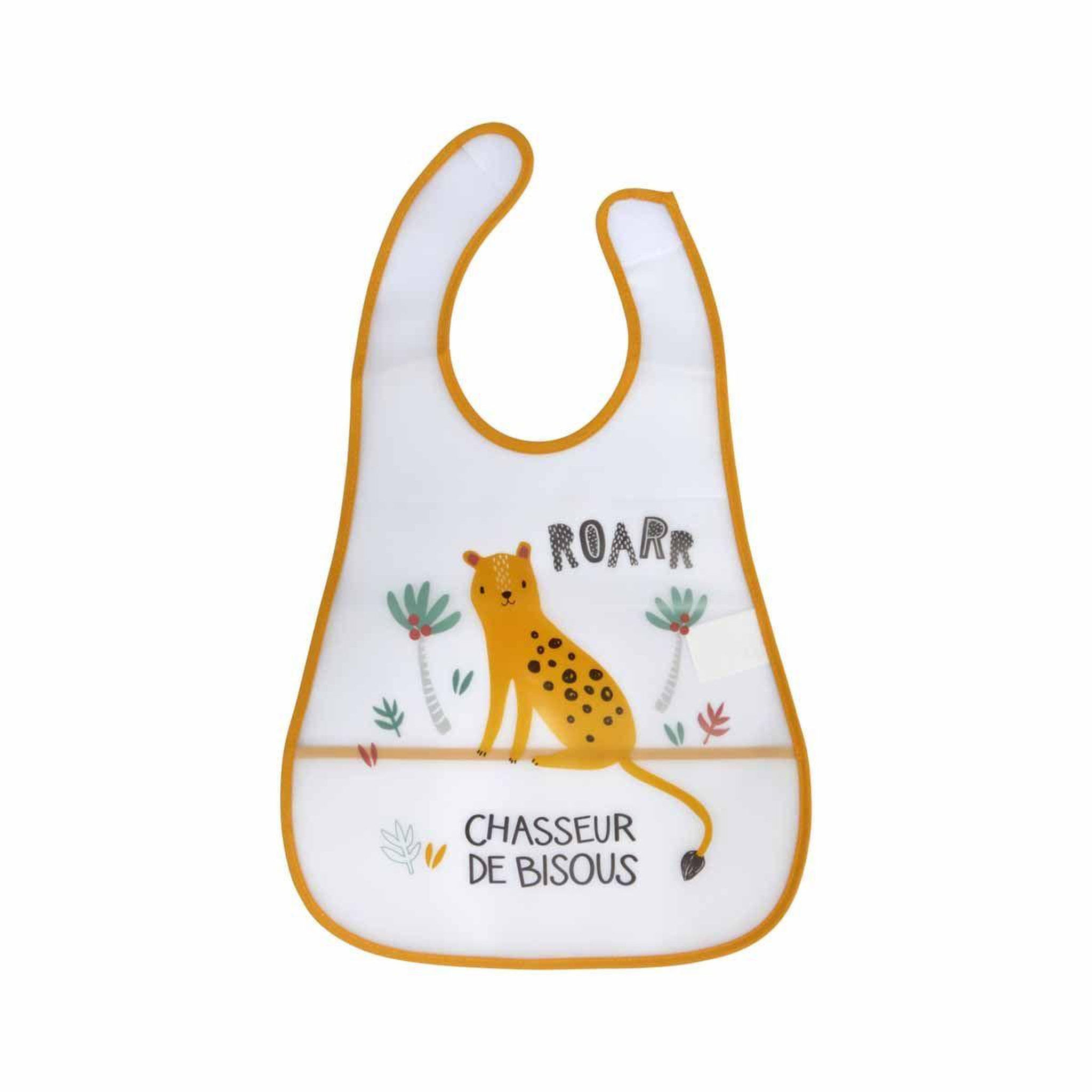 BEBE DOUCEUR Bavoir scratch bébé  sweet savane  45cm blanc