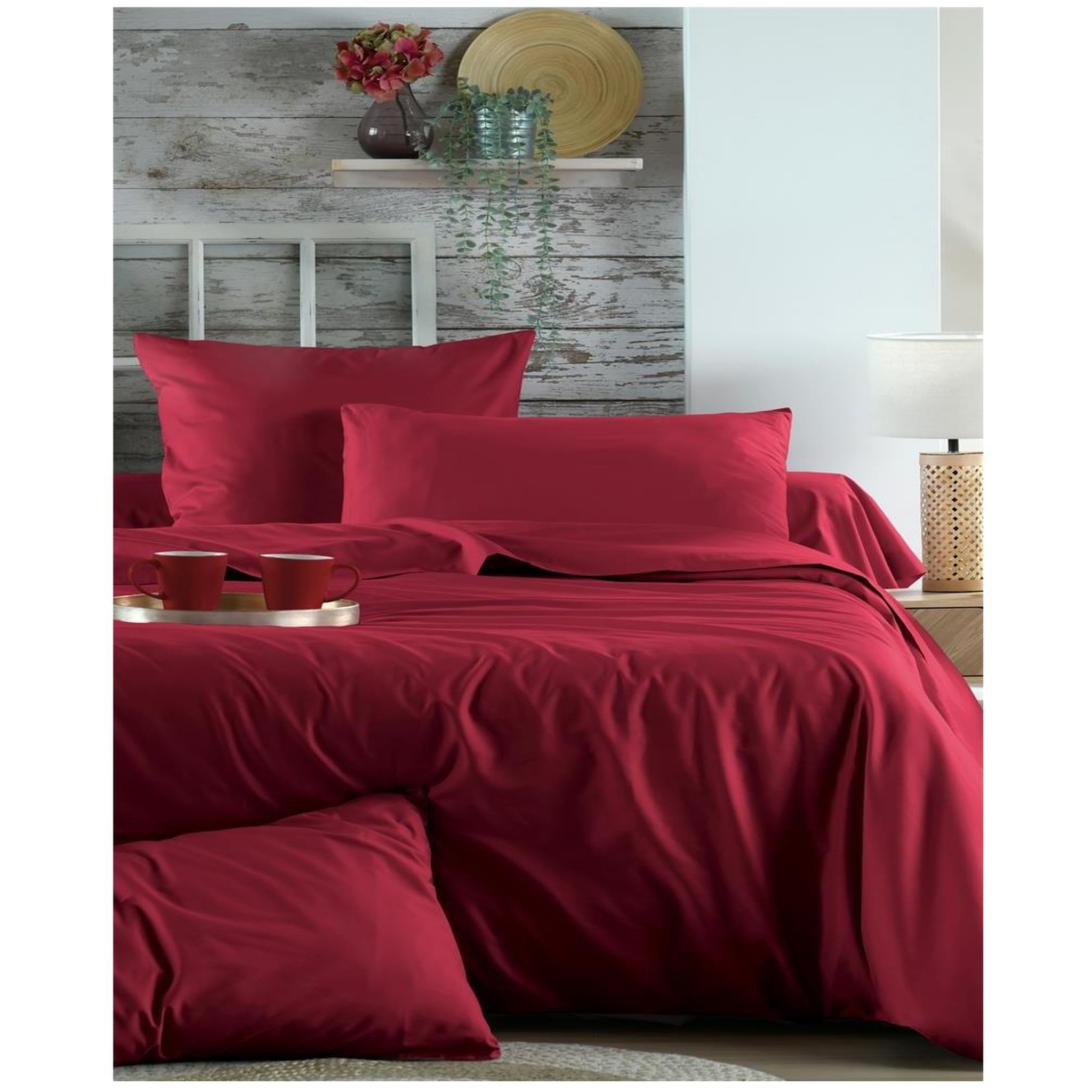 Voir la diapositive 4 : Eden Drap housse percale en coton nuage
