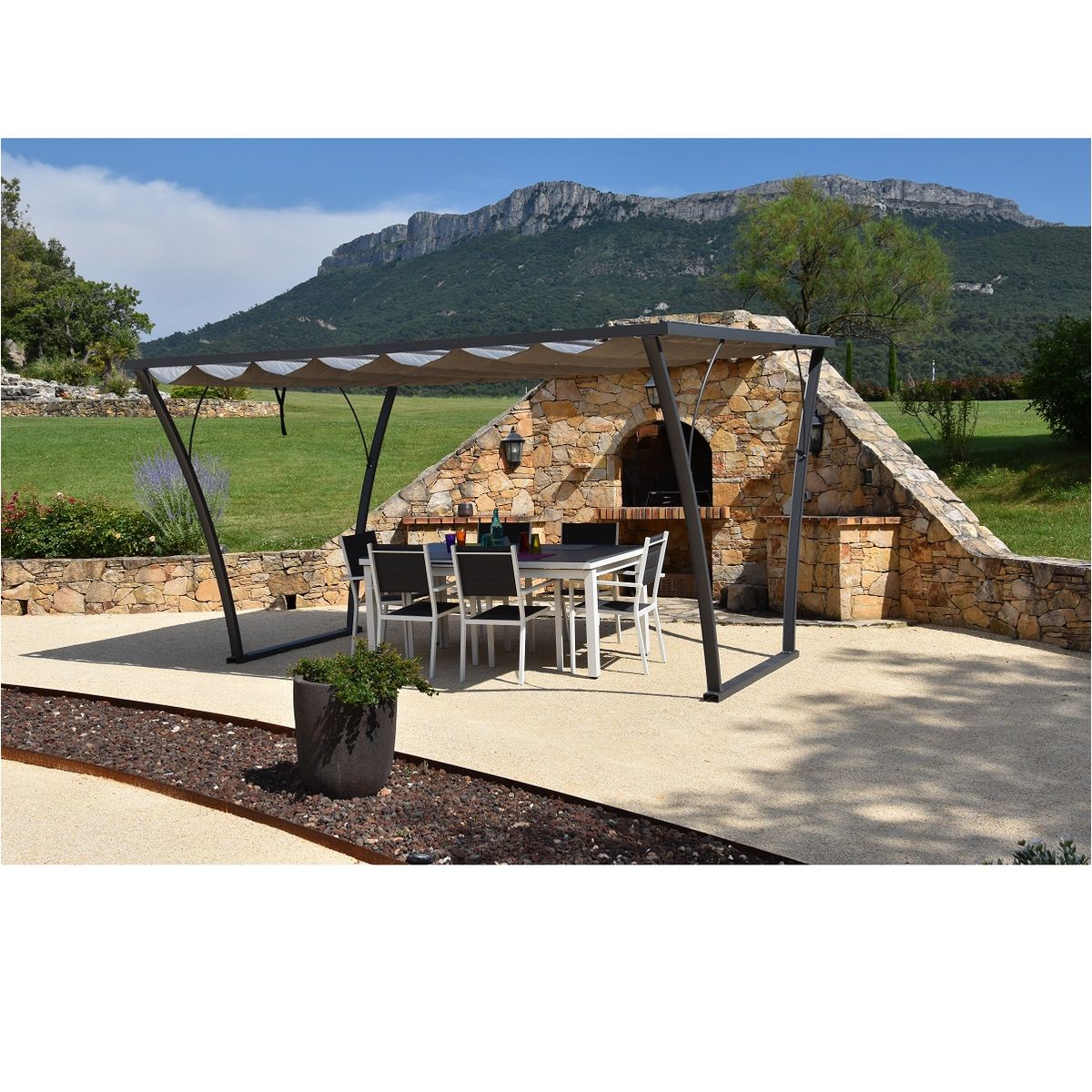 Tonnelle autoportante aluminium 4x3x2,3m PALMA GAZEBO