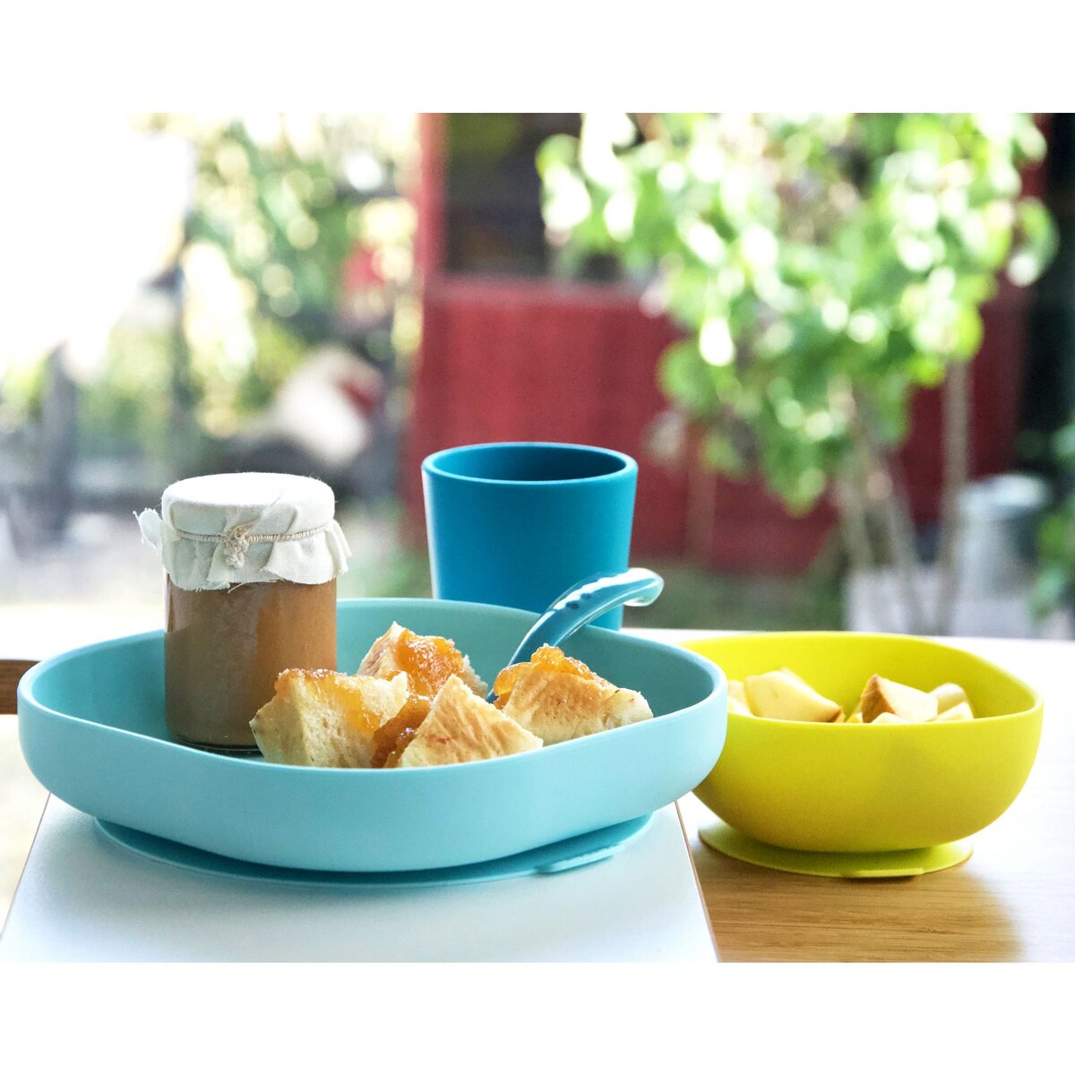 BEABA Set vaisselle silicone 4 pièces - bleu