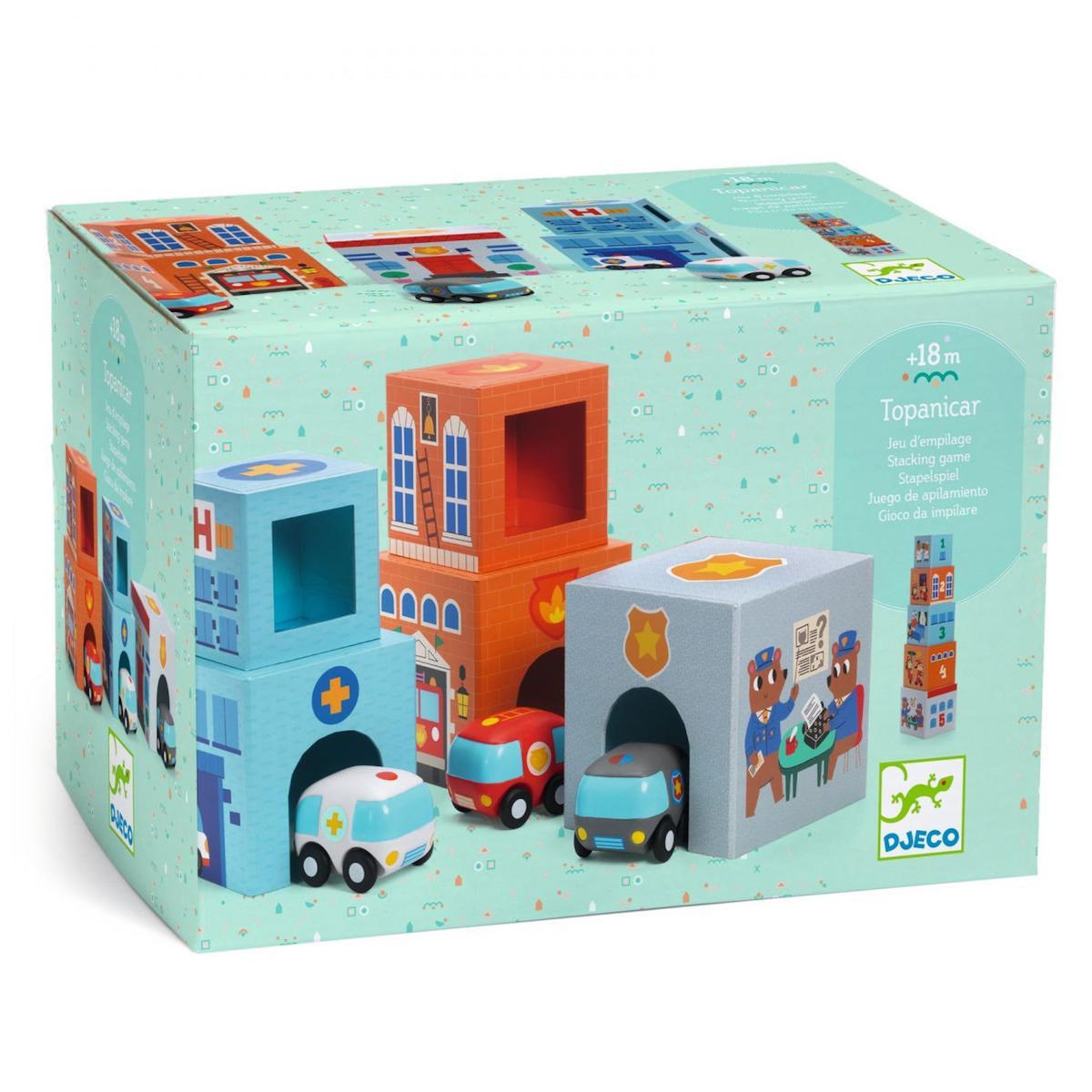 Djeco cubes gigognes Topanicar avec figurines