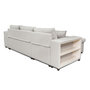 Voir la diapositive 9 : Canapé d'angle convertible avec coffre 3 places + 2 poufs à droite et étagère à gauche MACHA