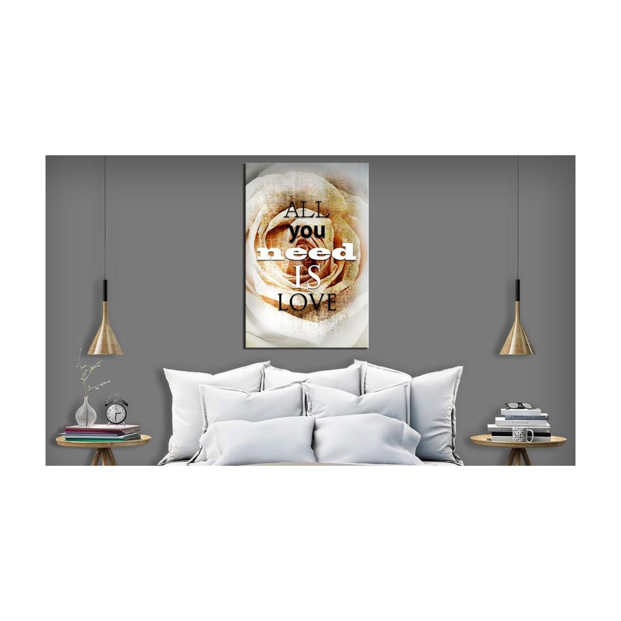 Voir la diapositive 2 : Paris Prix Tableau imprimé  rose de l'amour  80x120cm