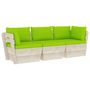 Voir la diapositive 2 : VIDAXL Canape palette a 3 places de jardin avec coussins Bois d'epicea