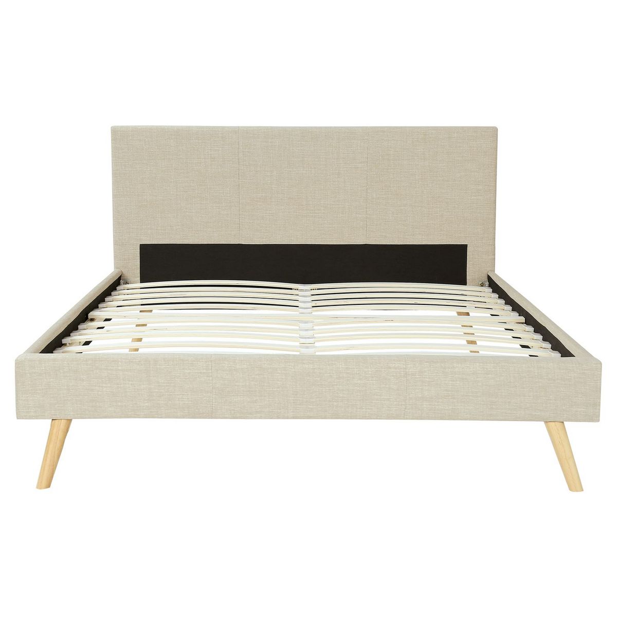 Lit scandinave tissu avec tête de lit et sommier 160x200 cm PORTIMAO