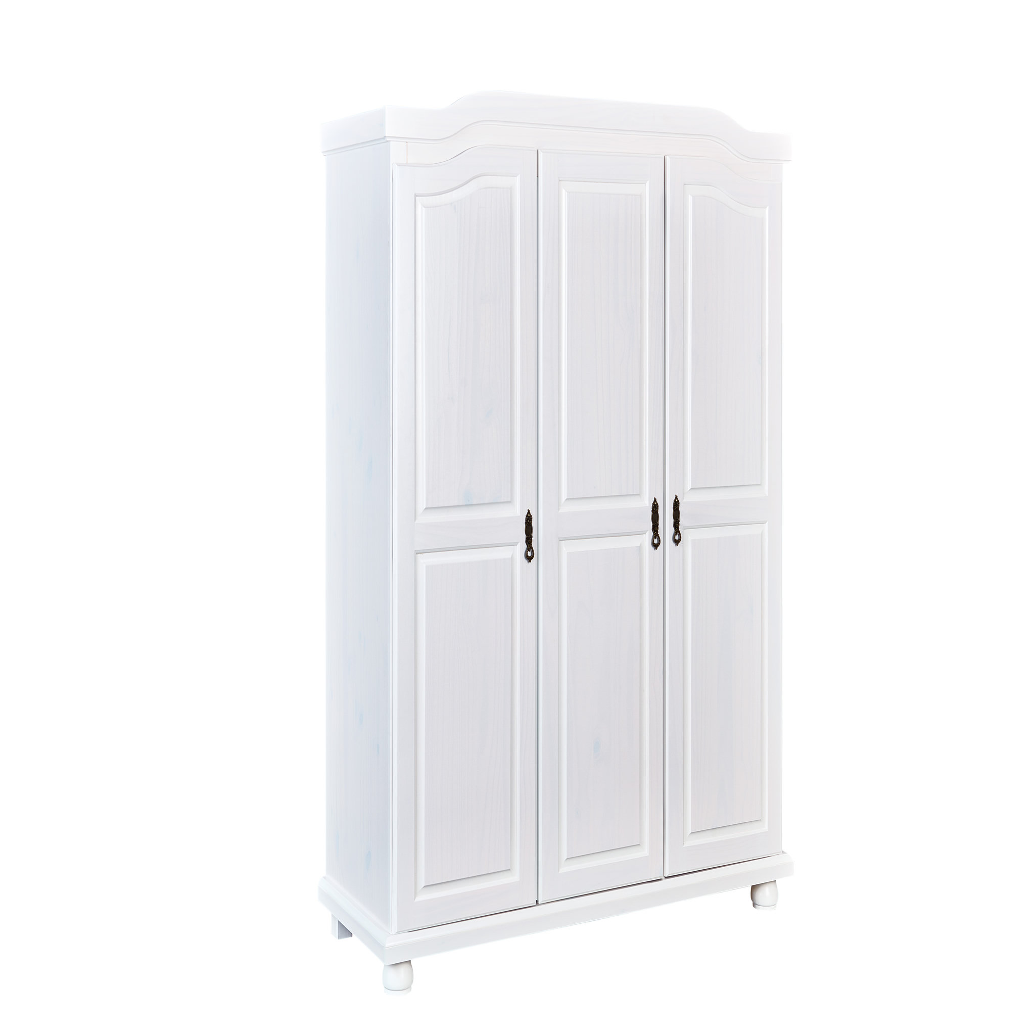 Voir la diapositive 2 : Armoire de chambre en bois massif 3 portes BASTIAN