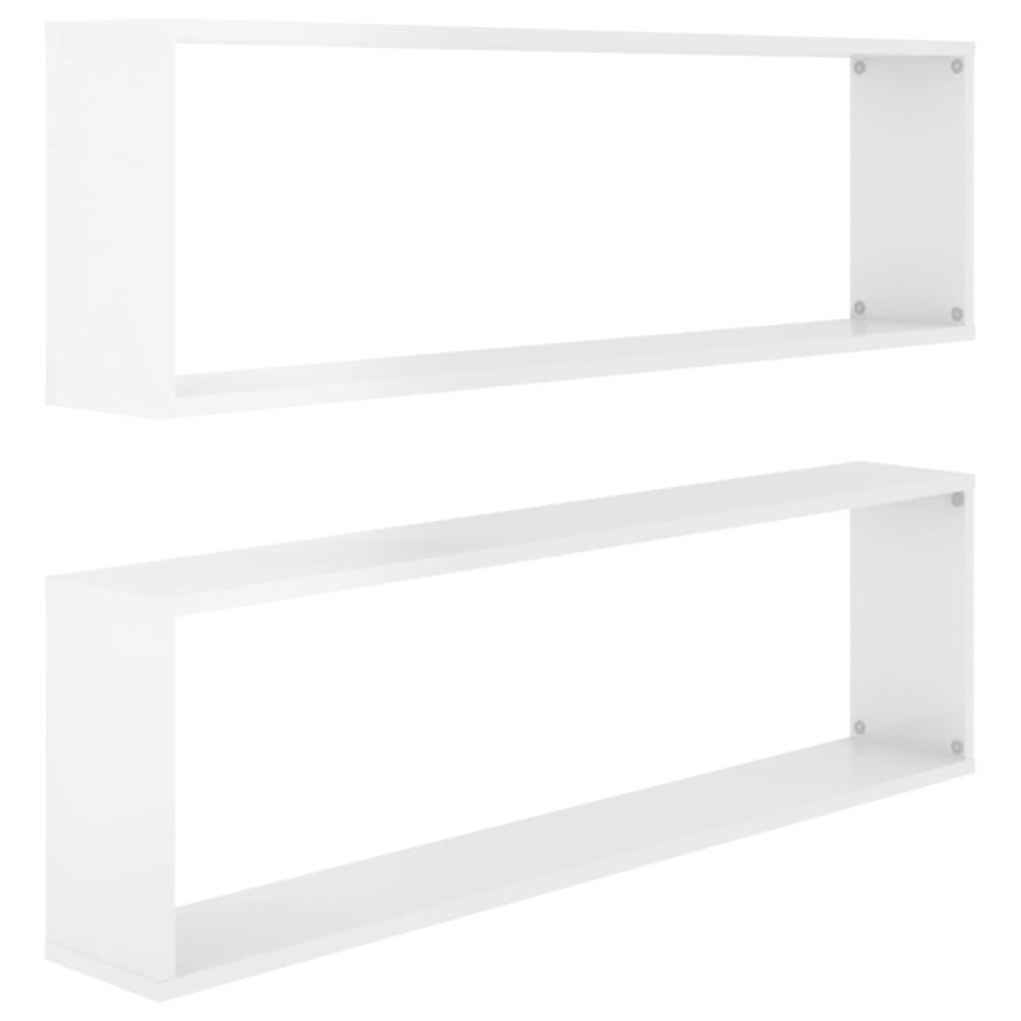 Voir la diapositive 2 : VIDAXL Etageres cube murales 2 pcs blanc brillant bois d'ingenierie