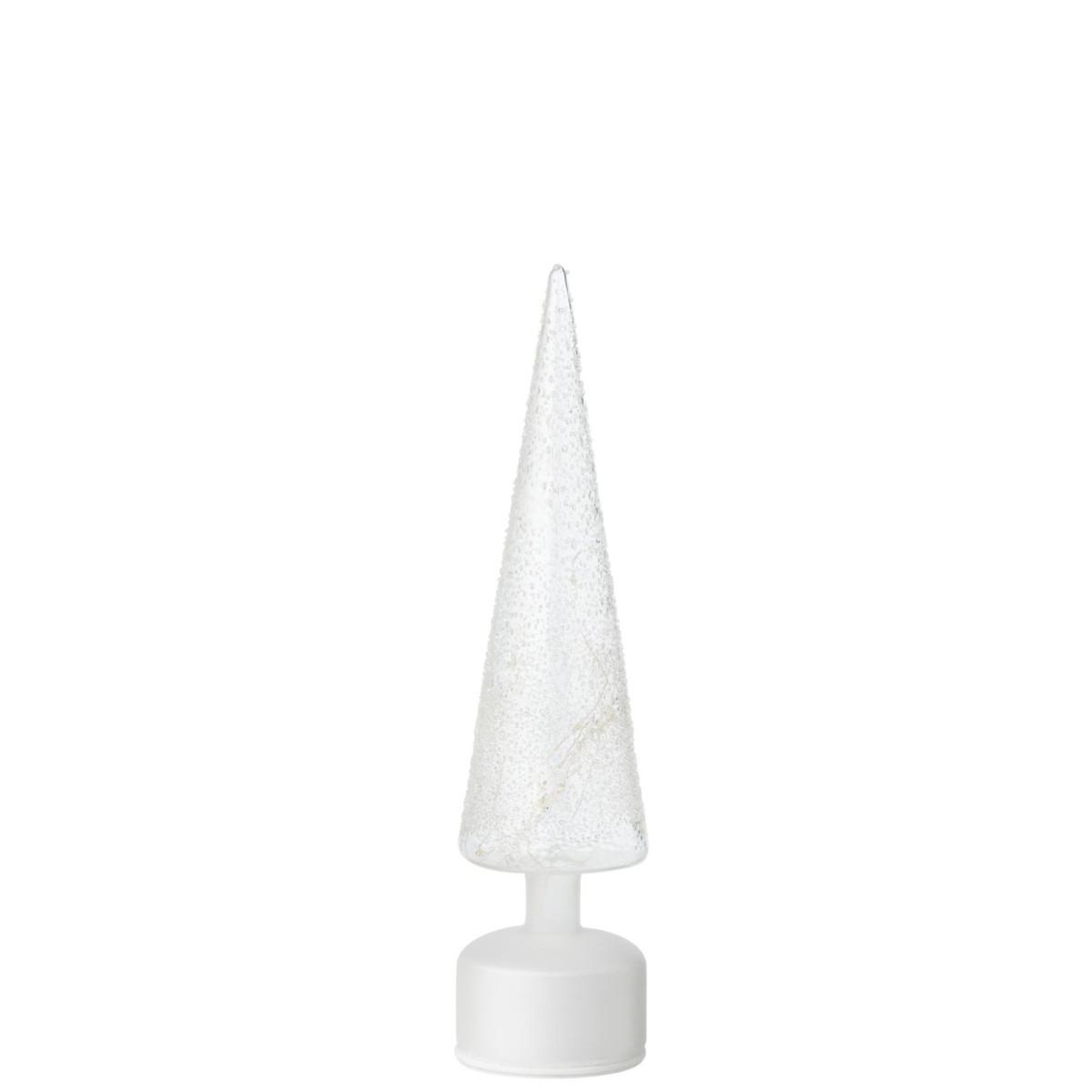Voir la diapositive 2 : J-LINE Sapin tournant à led  lenard  38cm blanc