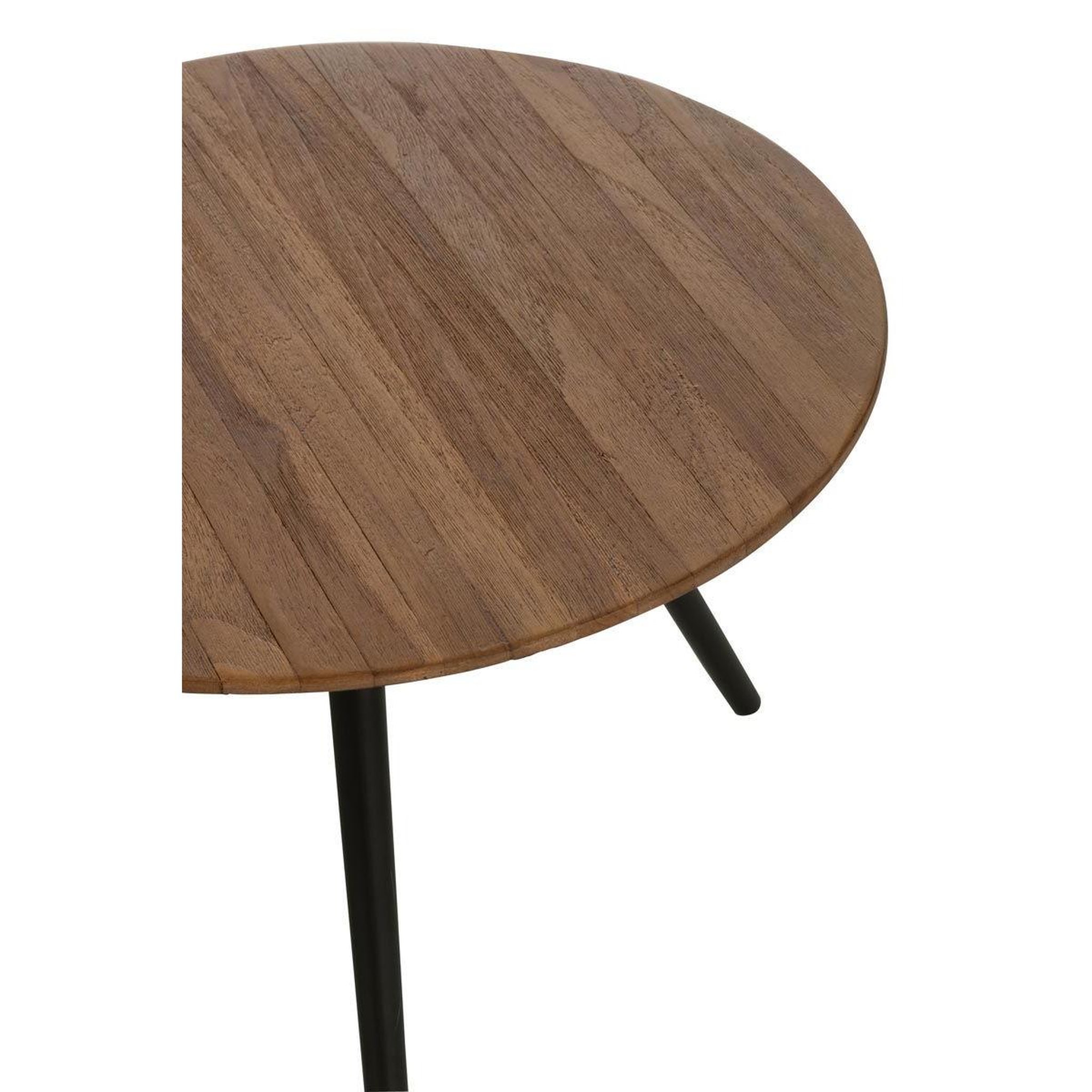 Voir la diapositive 3 : J-LINE Lot de 4 tables basses en bois  teck  70cm naturel
