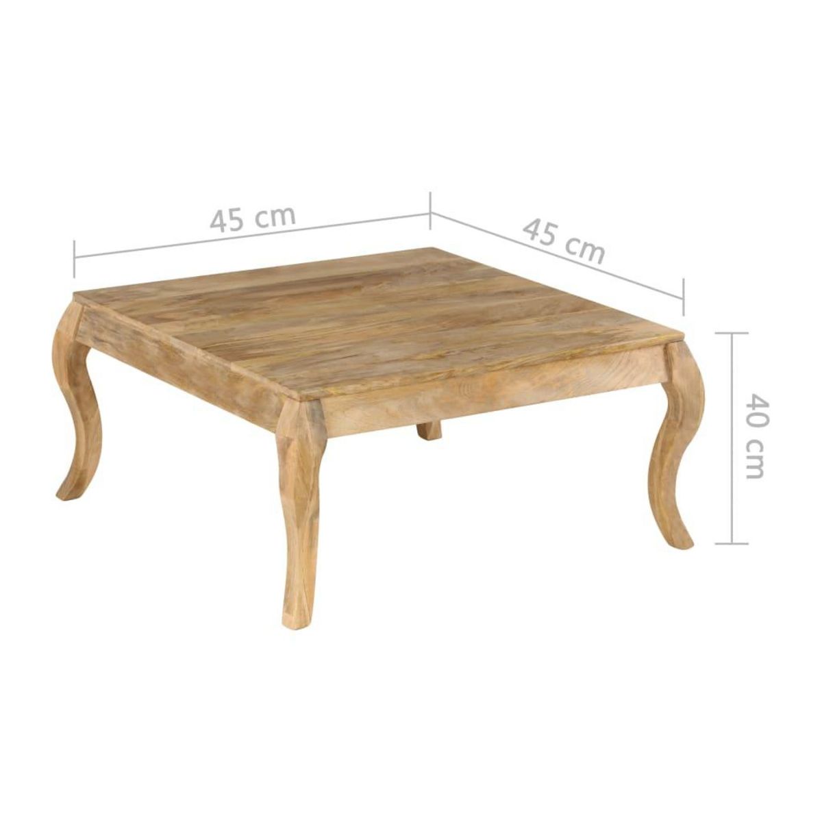 VIDAXL Table d'appoint 45x45x40 cm Bois de manguier massif