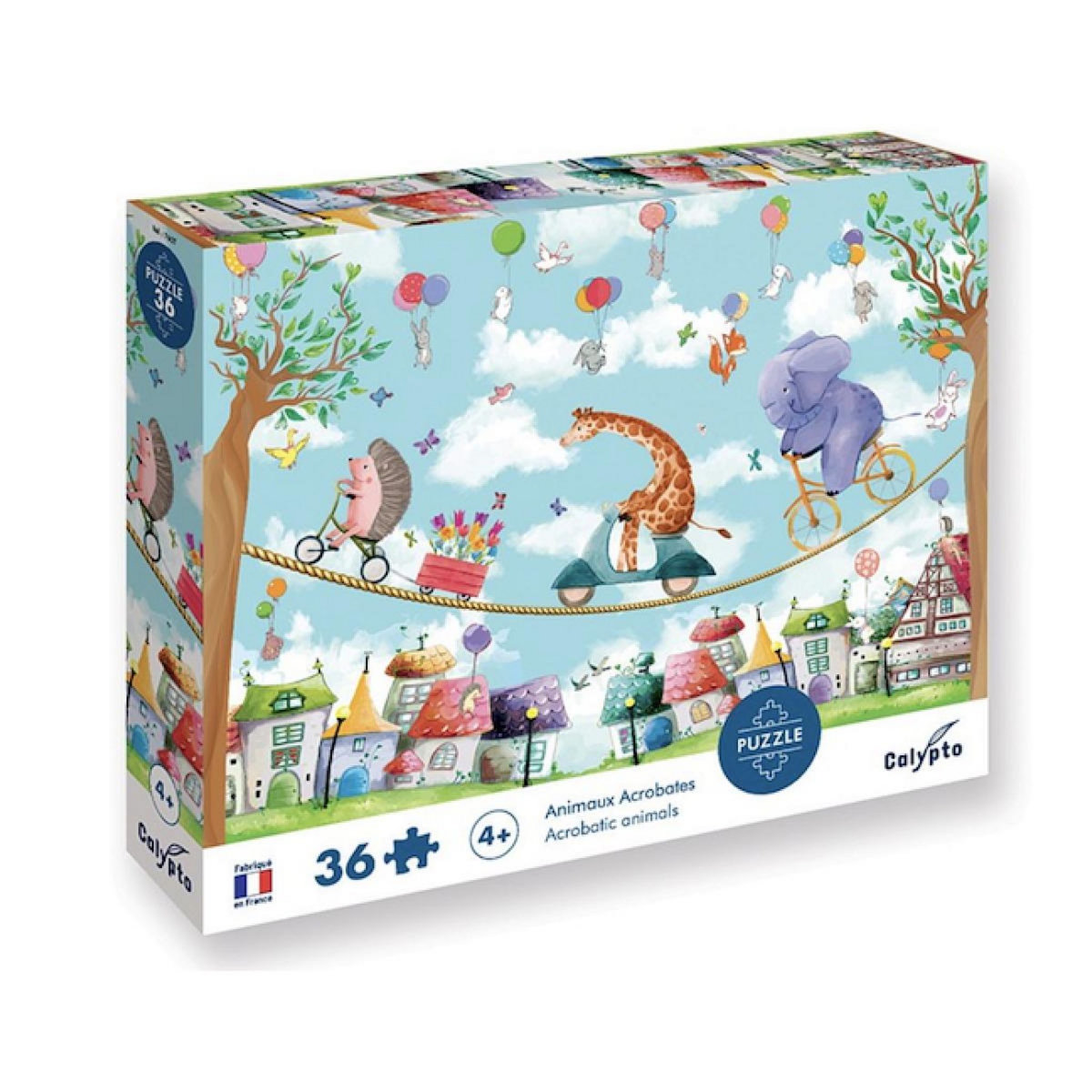 Sentosphere Puzzle 36 pièces Animaux Acrobates - Éducatif et Amusant pour Enfants à Partir de 4 Ans