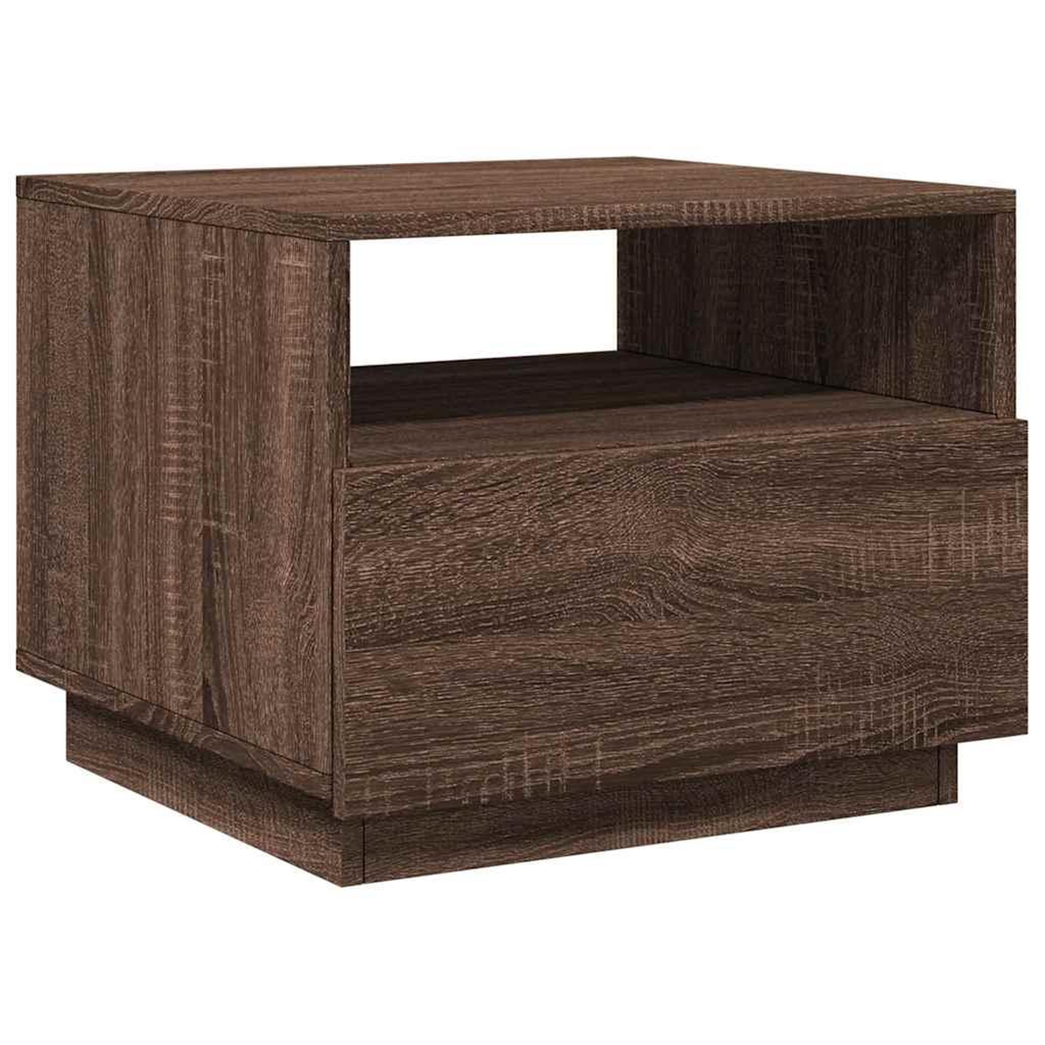 Voir la diapositive 3 : VIDAXL Table basse avec lumieres LED chene marron 50x49x40 cm