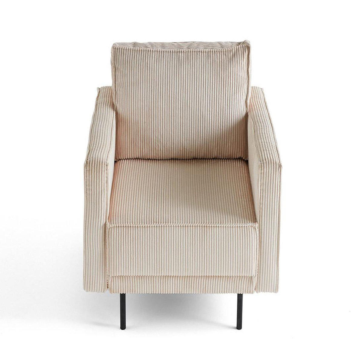 LISA DESIGN Charlie - fauteuil - pieds hauts - en velours côtelé