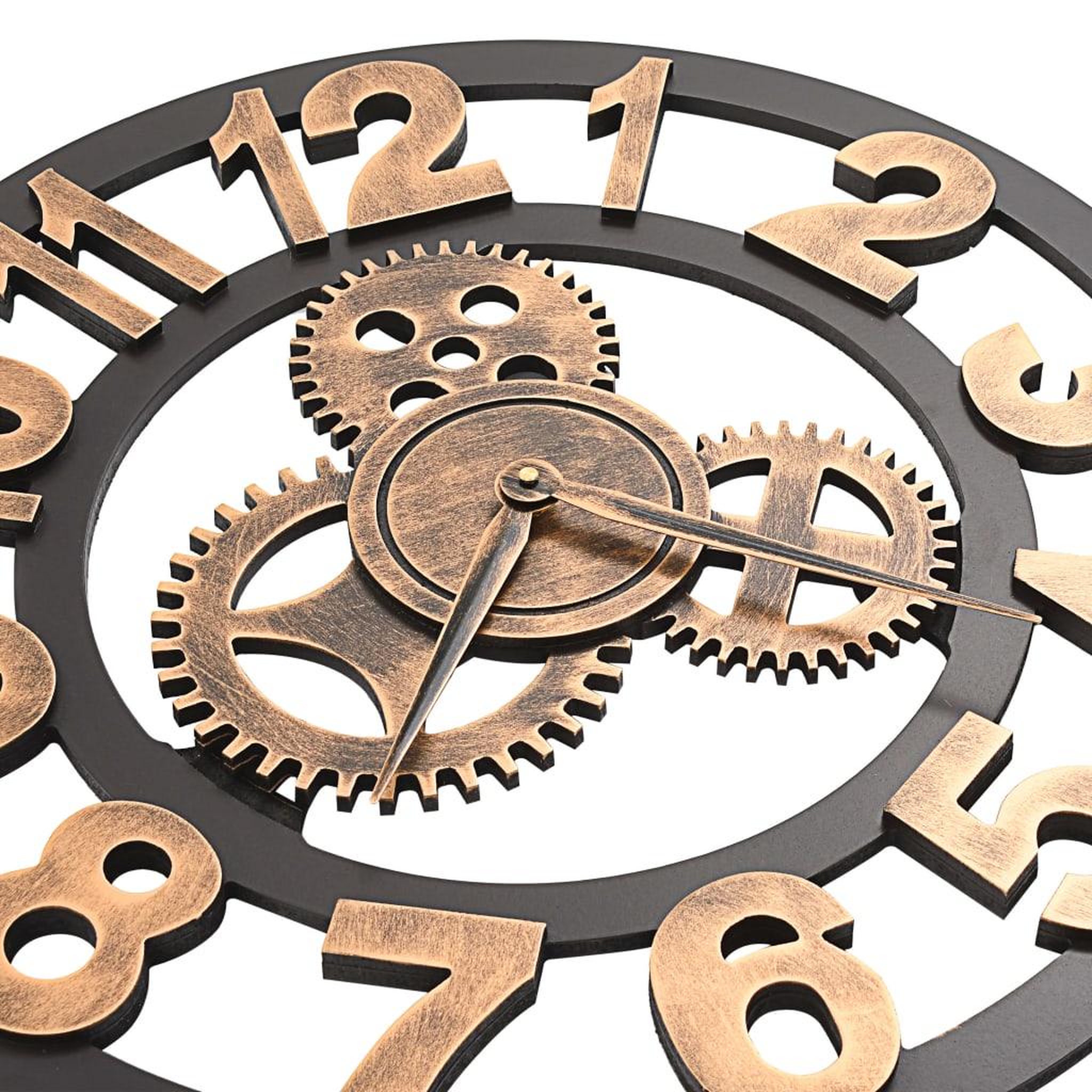 Voir la diapositive 5 : VIDAXL Horloge murale metal 58 cm dore et noir