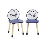 SWEEEK Lot de 2 chaises enfant collection Monsieur/Madame - Madame Heureux Louis. bleu marine