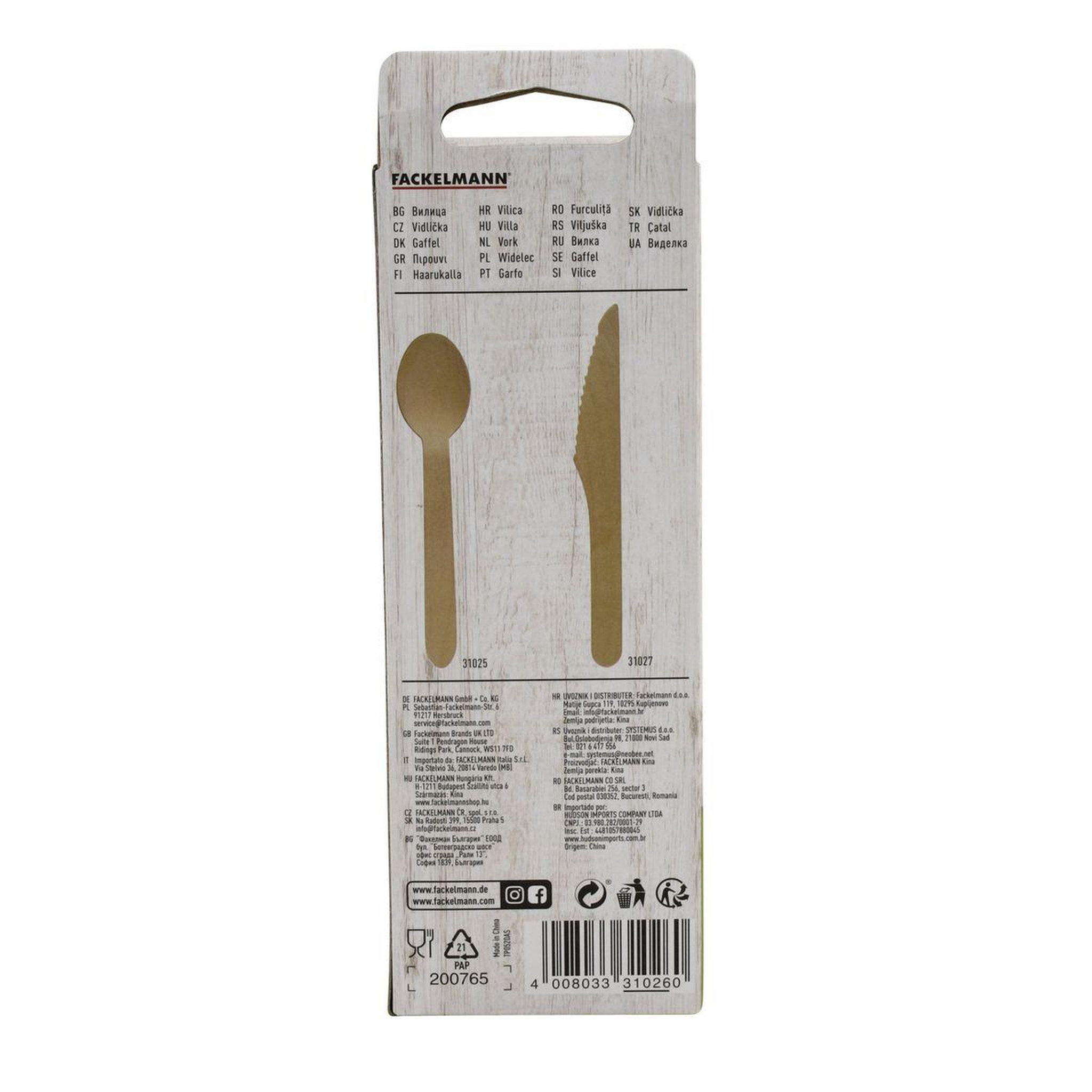 Voir la diapositive 5 : Fackelmann Set de 2 ustensiles de cuisine fourchette en bois fackelmann nature fsc