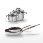 ELO Lot Poêles 24cm & 32cm Elo Bistro Line avec Faitouts 12cm & 16cm