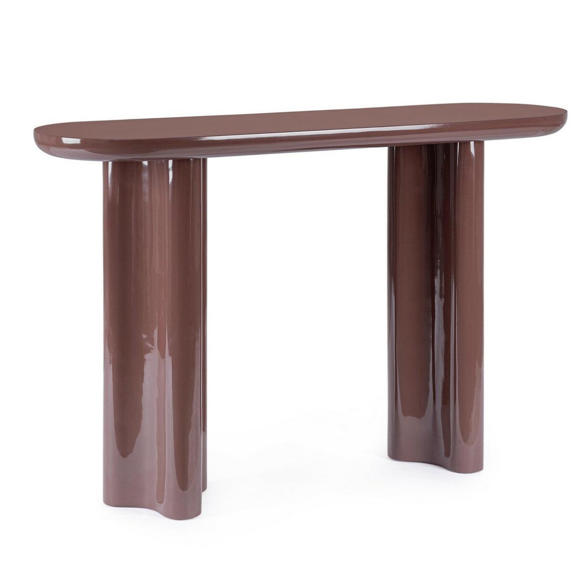 JLC KREATION Console design laquée marron brique 120cm emeralda