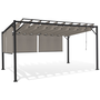 Voir la diapositive 1 : ID MARKET Pergola édition luxe lames orientables 3x4 M et 4 stores taupe