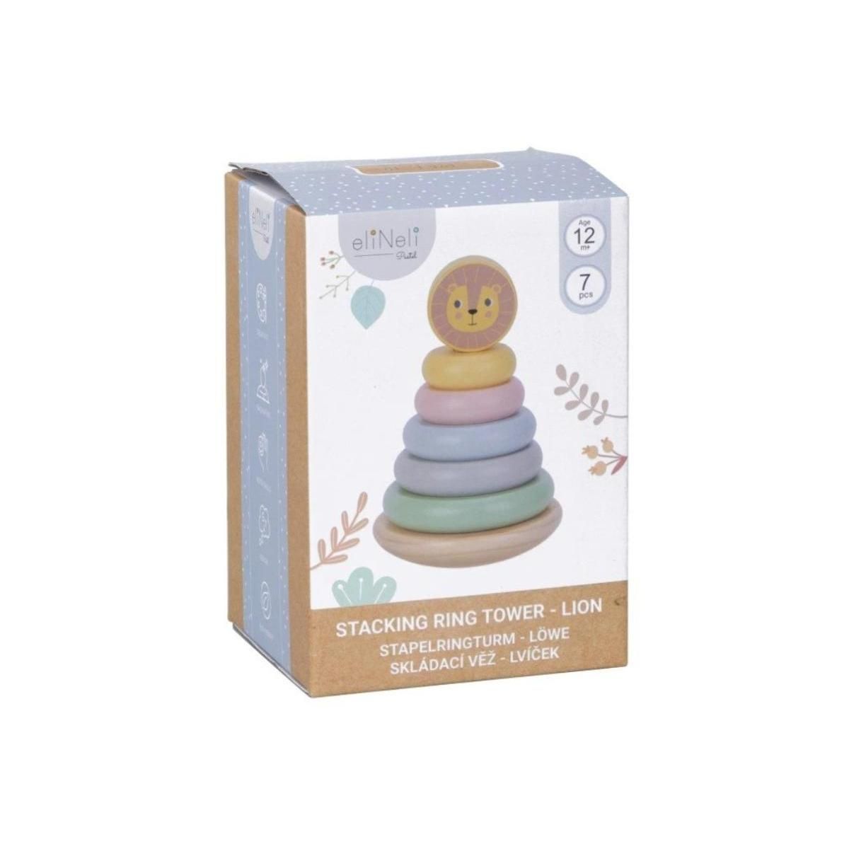 ELINELI Tour à anneaux empilable Lion