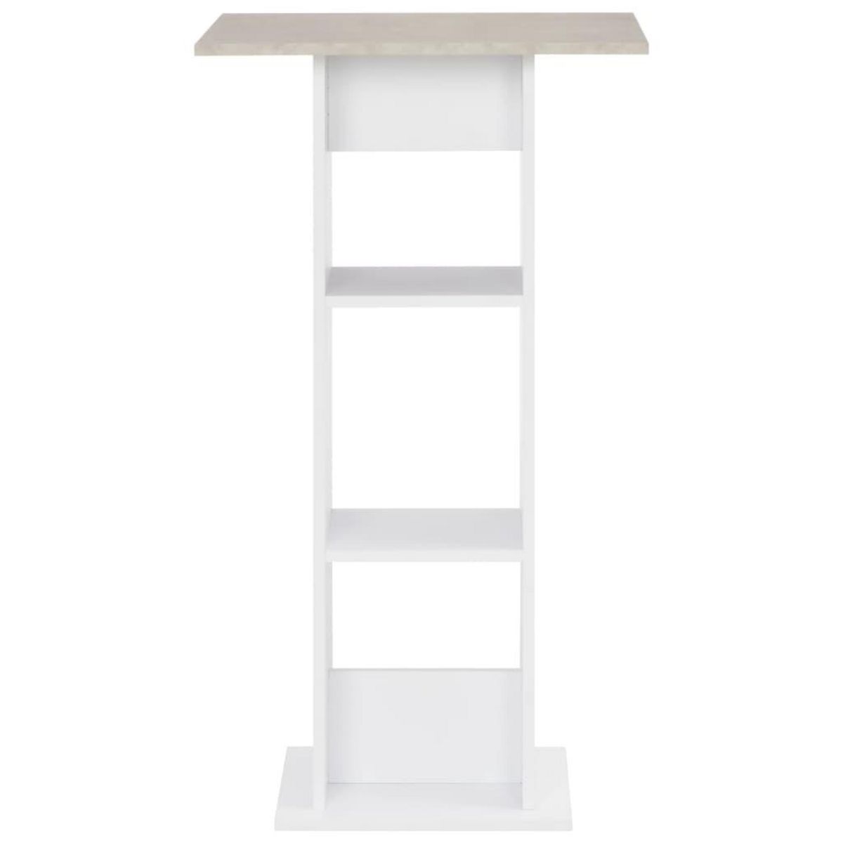VIDAXL Table de bar Blanc et beton 60x60x110 cm