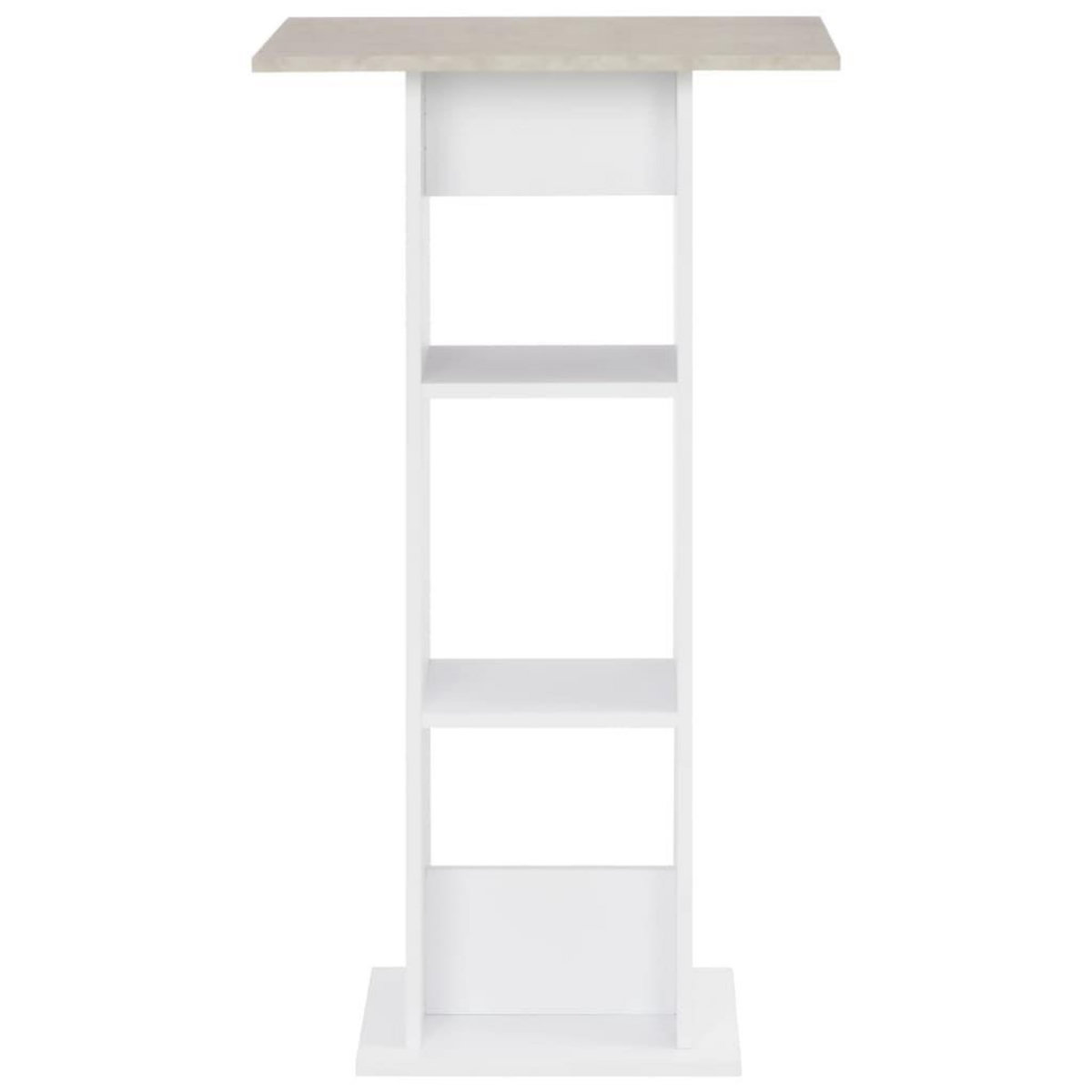 VIDAXL Table de bar Blanc et beton 60x60x110 cm
