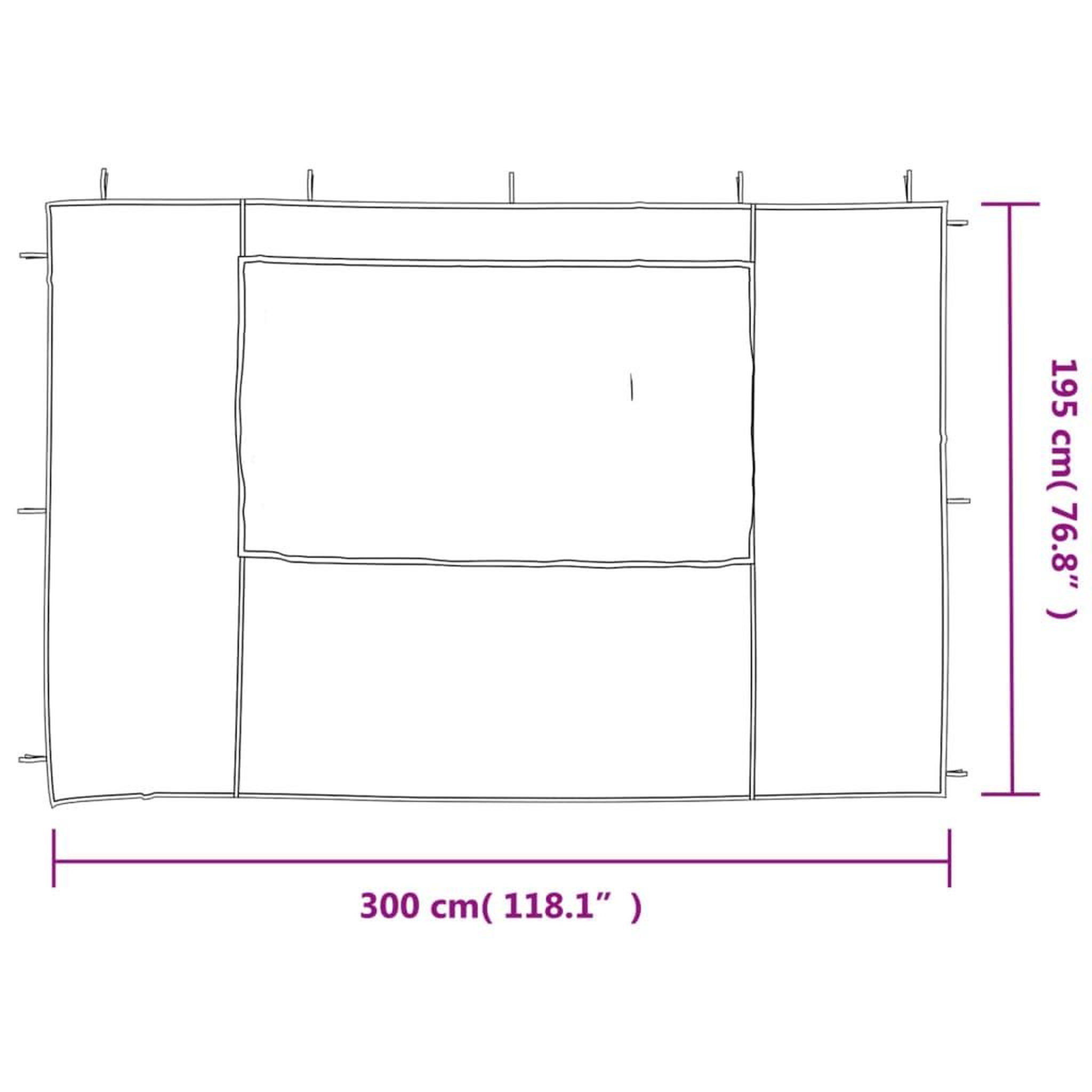 Voir la diapositive 5 : VIDAXL Paroi de tente de reception 2 pcs avec fenetre PE Anthracite