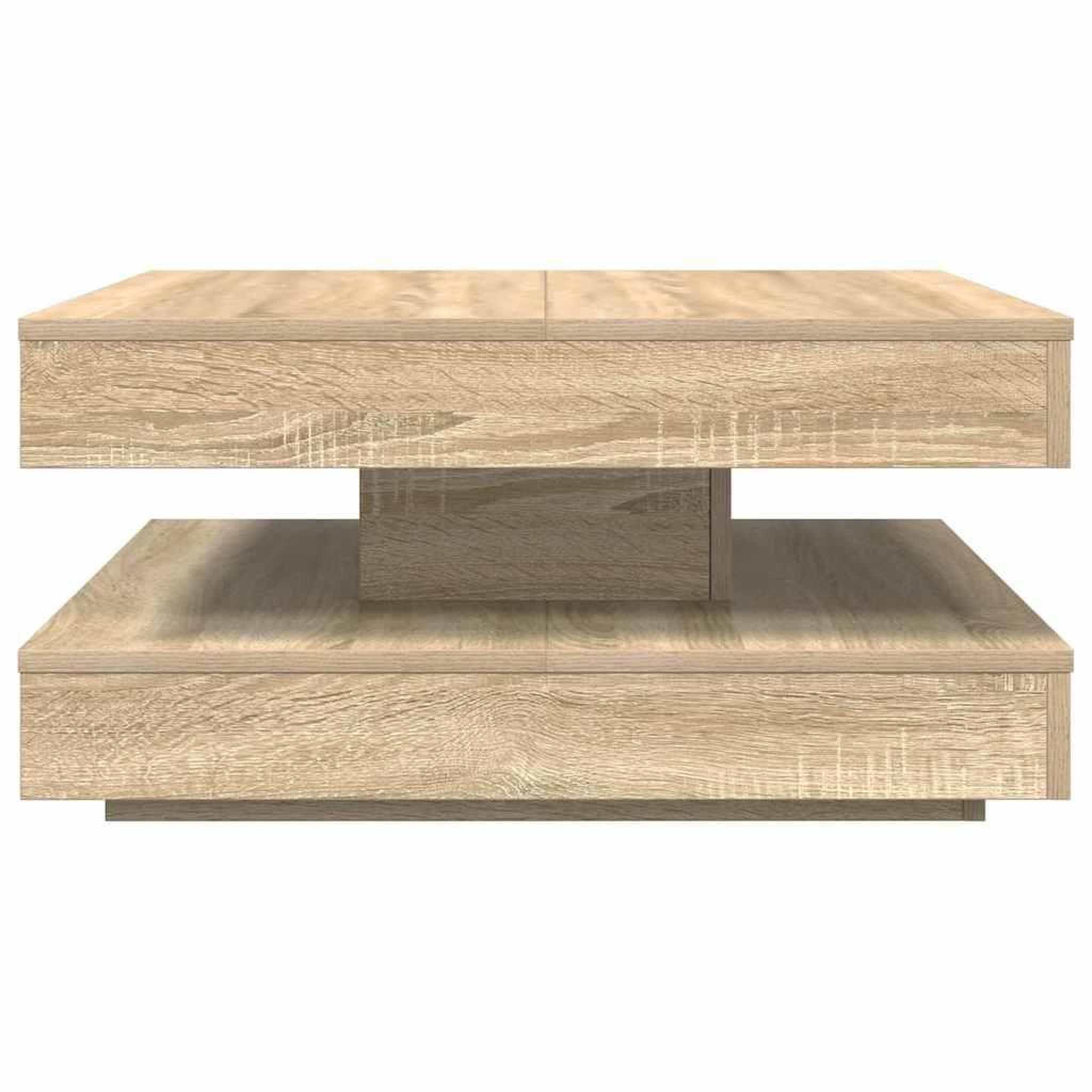 Voir la diapositive 5 : VIDAXL Table basse rotative a 360 degres chene sonoma 70x70x34,5 cm