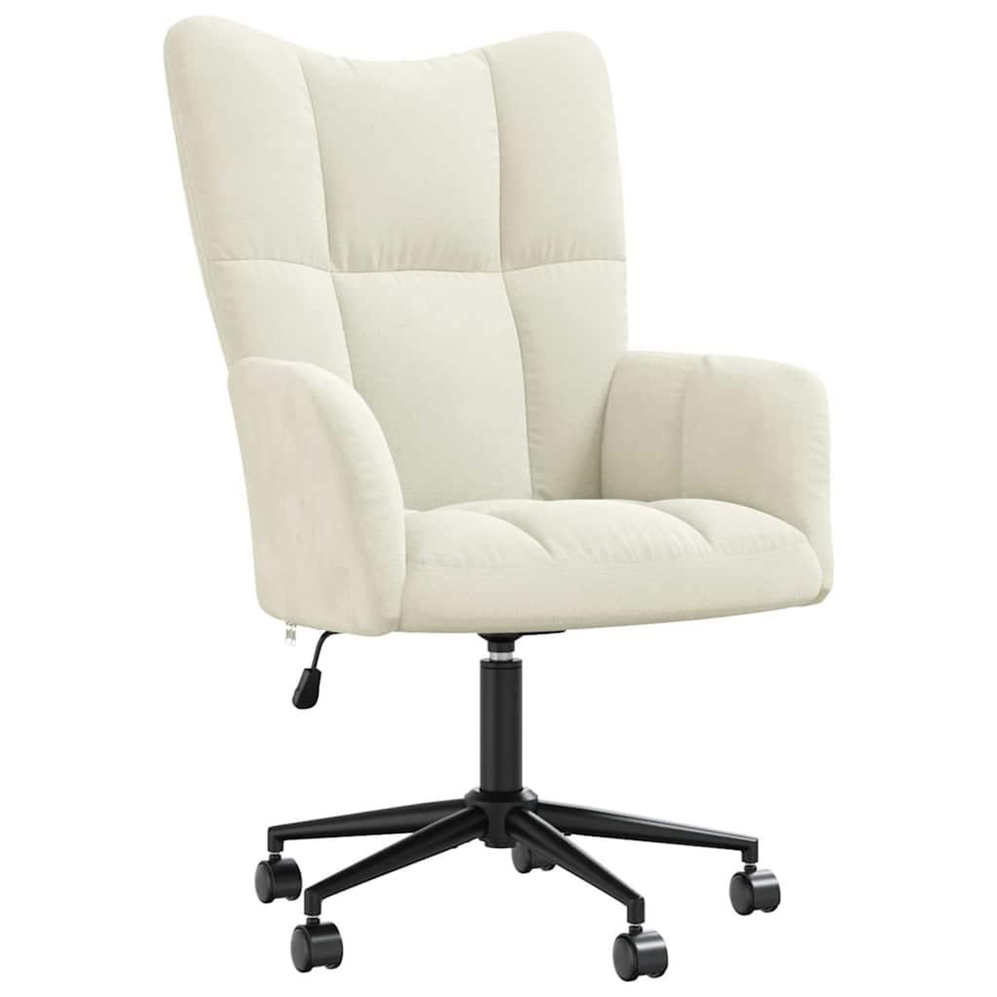 Voir la diapositive 2 : VIDAXL Chaise de relaxation Blanc creme Velours