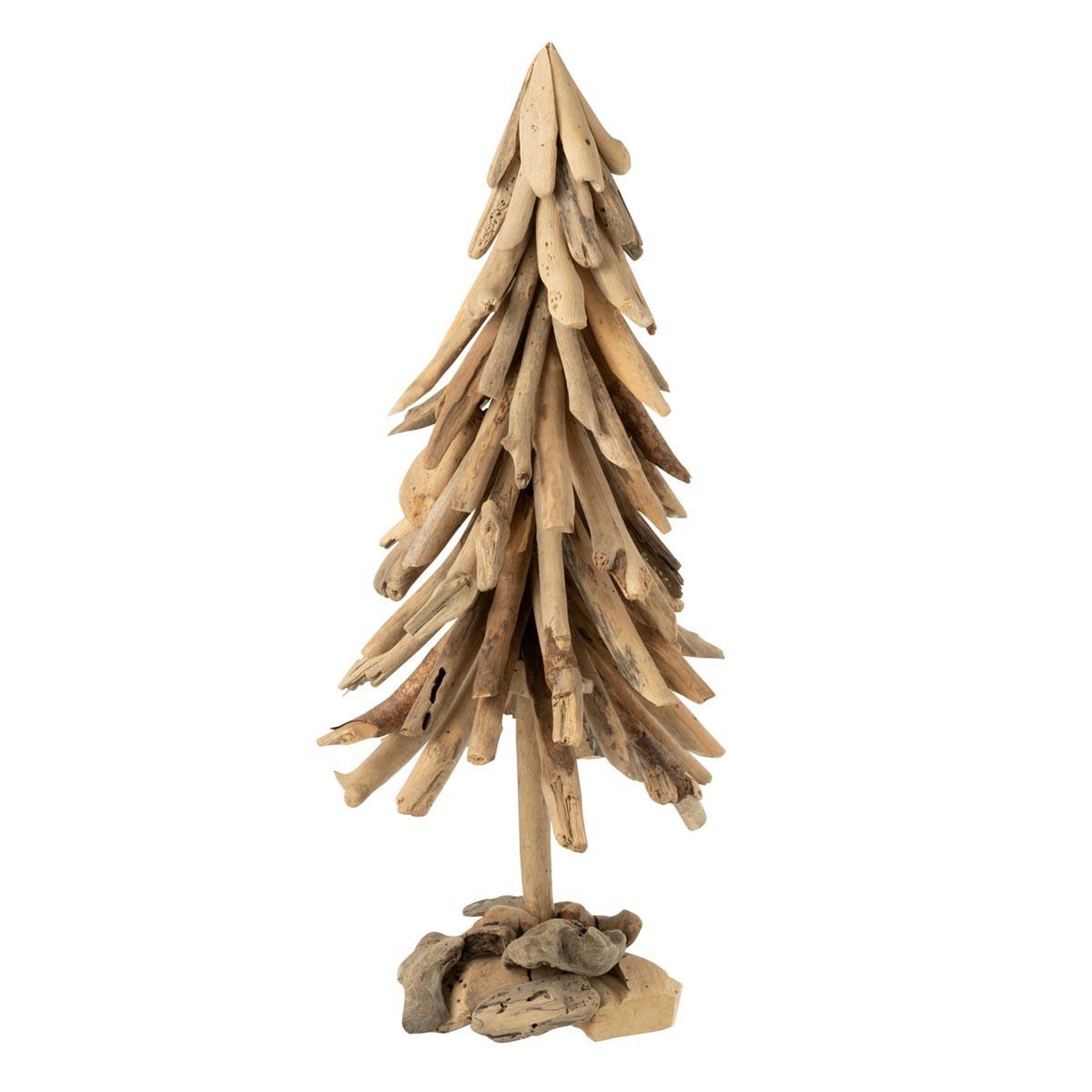J-LINE Sapin de noël en bois flotté  chalet  70cm naturel