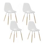 The Home Deco Factory Lot de 4 Chaises scandinave Phenix en polypropylène et métal. Coloris disponibles : Vert, Blanc, Gris, Noir, Transparent, Jaune