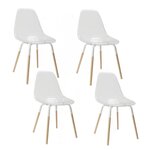 The Home Deco Factory Lot de 4 Chaises scandinave Phenix en polypropylène et métal. Coloris disponibles : Jaune, Transparent, Gris, Noir, Blanc, Vert