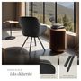 Voir la diapositive 4 : tectake Chaise pivotante avec accoudoirs rembourrée aspect velours noir Lot de 6