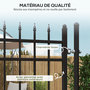 Voir la diapositive 5 : OUTSUNNY Portillon acier galvanisé style fer forgé dim. 107 x 204H cm - serrure, poignée, clés - noir
