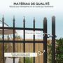 Voir la diapositive 5 : OUTSUNNY Portillon acier galvanisé style fer forgé dim. 107 x 204H cm - serrure, poignée, clés - noir