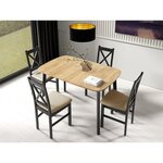 BEST MOBILIER Magov - table à manger extensible - effet bois et noir - 4 personnes. Coloris disponibles : Marron