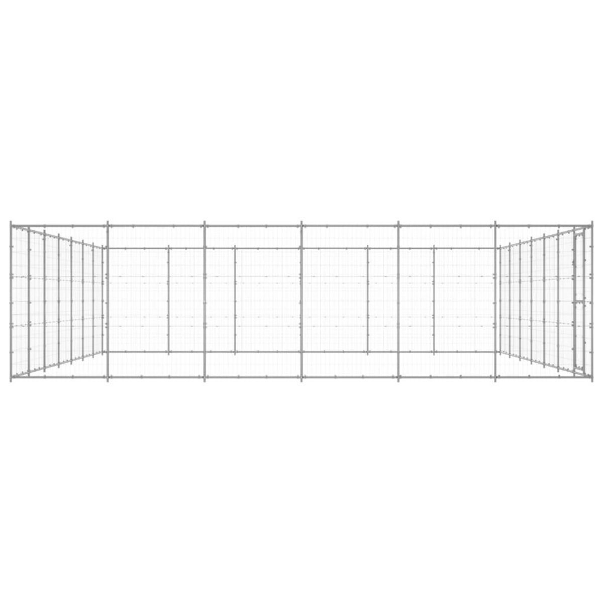 VIDAXL Chenil exterieur Acier galvanise 50,82 m²