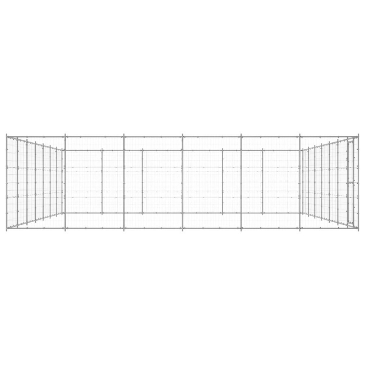 VIDAXL Chenil exterieur Acier galvanise 50,82 m²