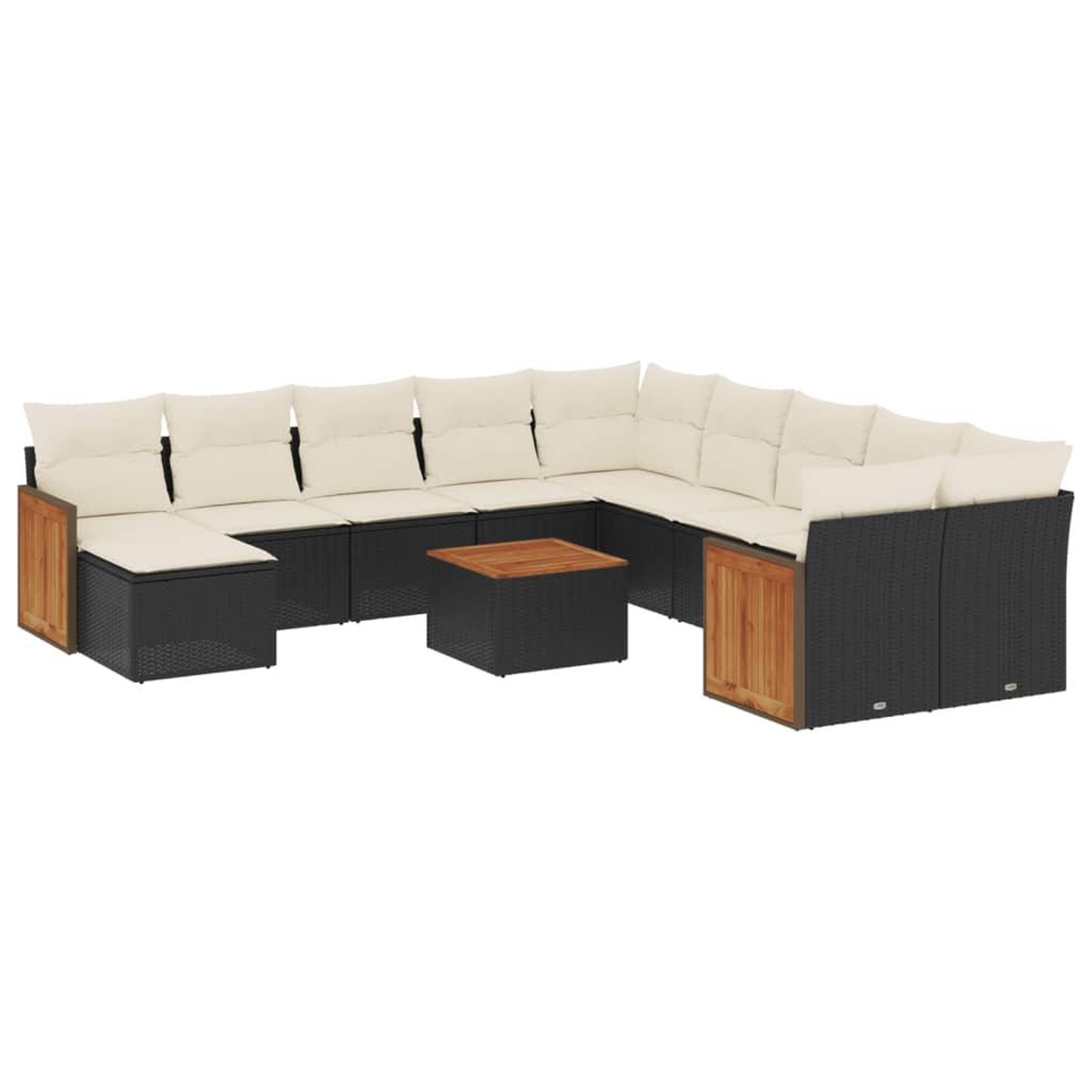 Voir la diapositive 2 : VIDAXL Salon de jardin 12 pcs avec coussins noir resine tressee