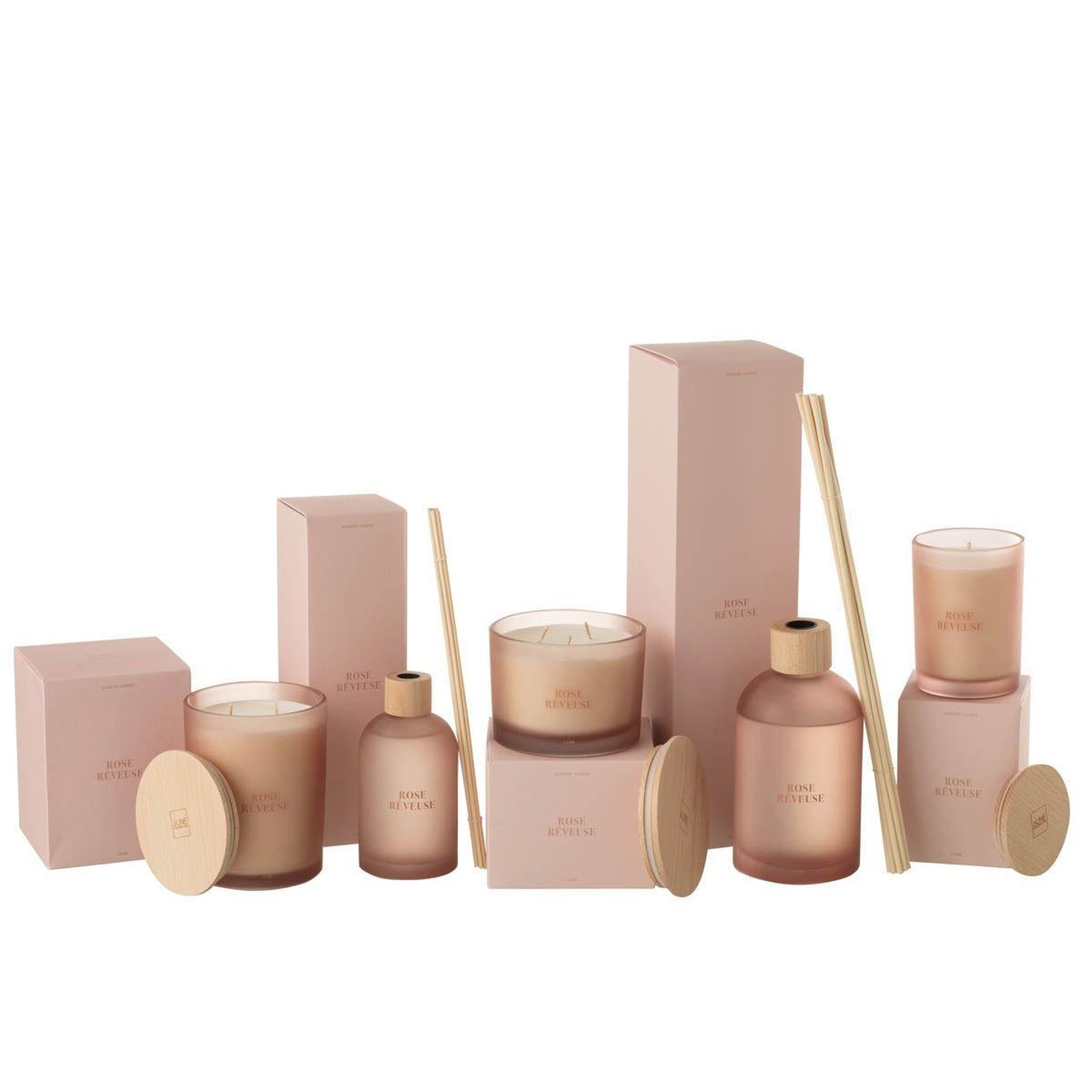 Voir la diapositive 4 : J-LINE Diffuseur de parfum  accords essentiels  550ml rose rêveuse