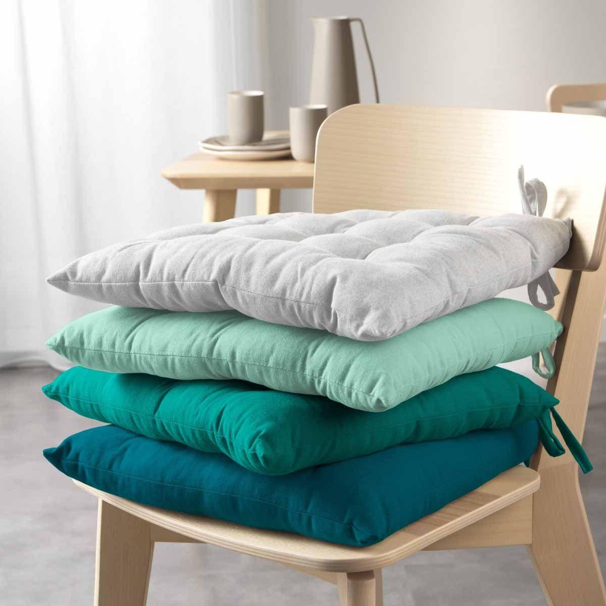 Voir la diapositive 4 : Douceur d'Intérieur Coussin de chaise  mistral  40x40cm émeraude