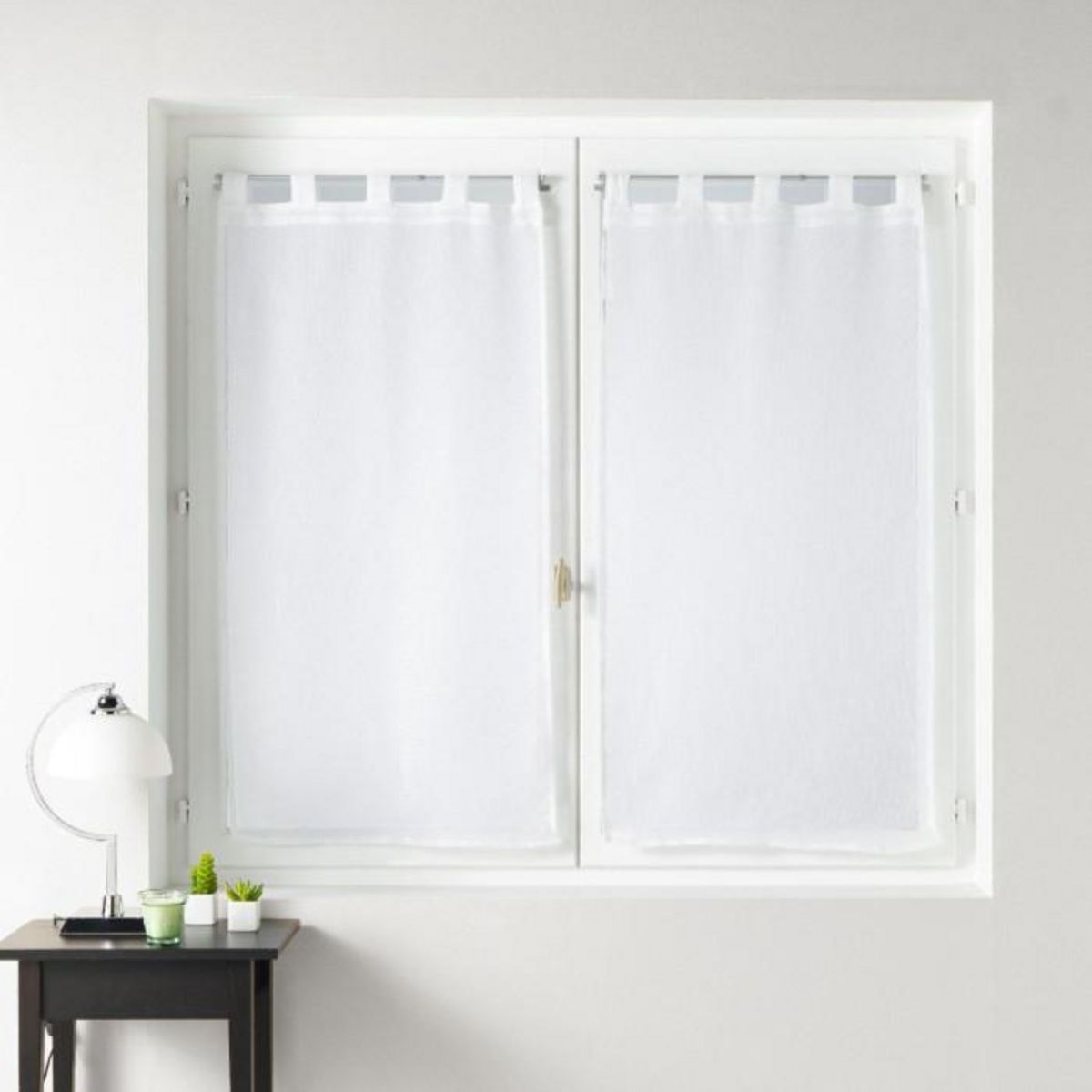 Paris Prix Paire de Voilages à Passants  Luminea  60x160cm Blanc