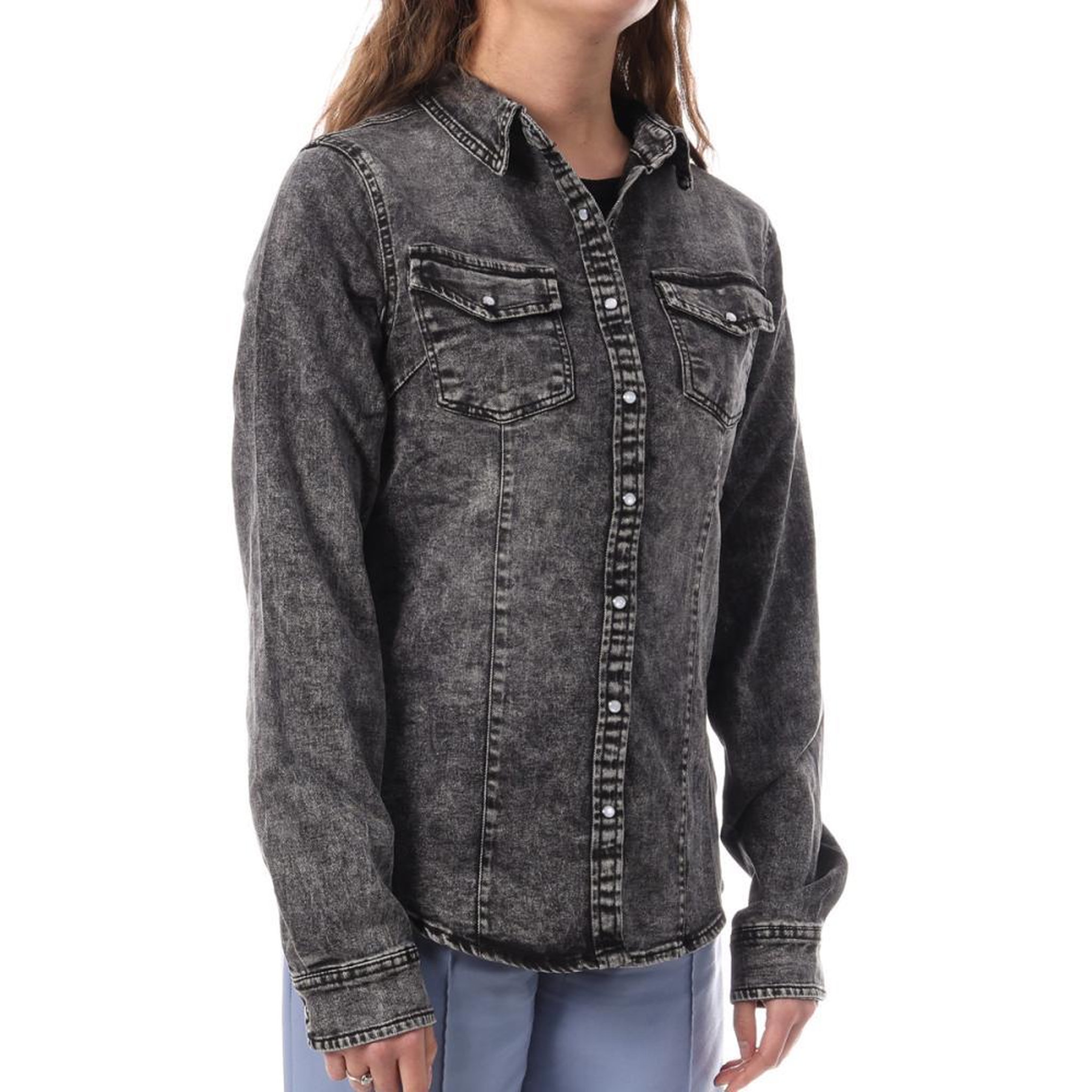 MONDAY PREMIUM Chemise en Jean Noir Femme Monday Premium Bleach. Coloris disponibles : Noir