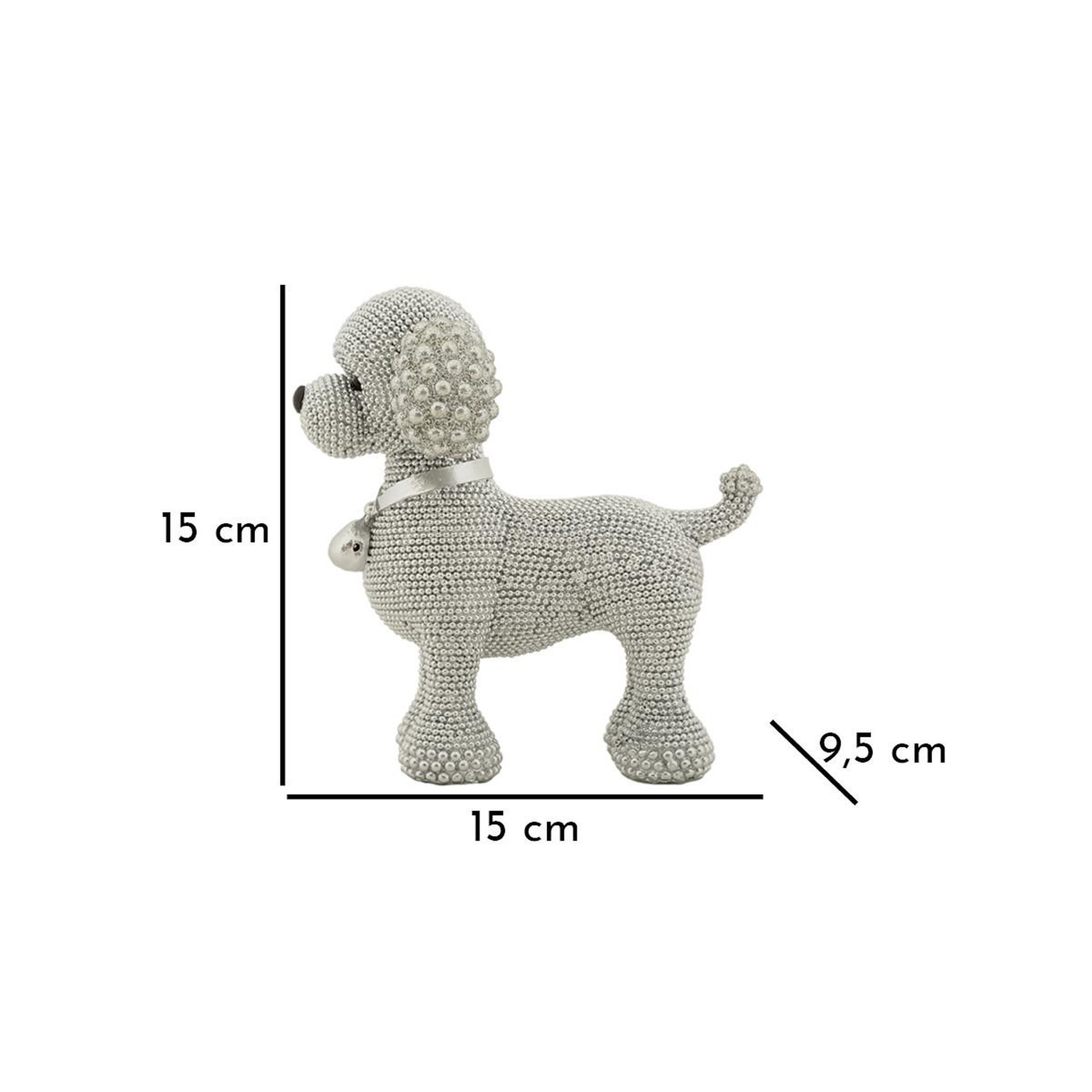 Voir la diapositive 6 : Paris Prix Statuette déco caniche debout  sparky  15cm argent