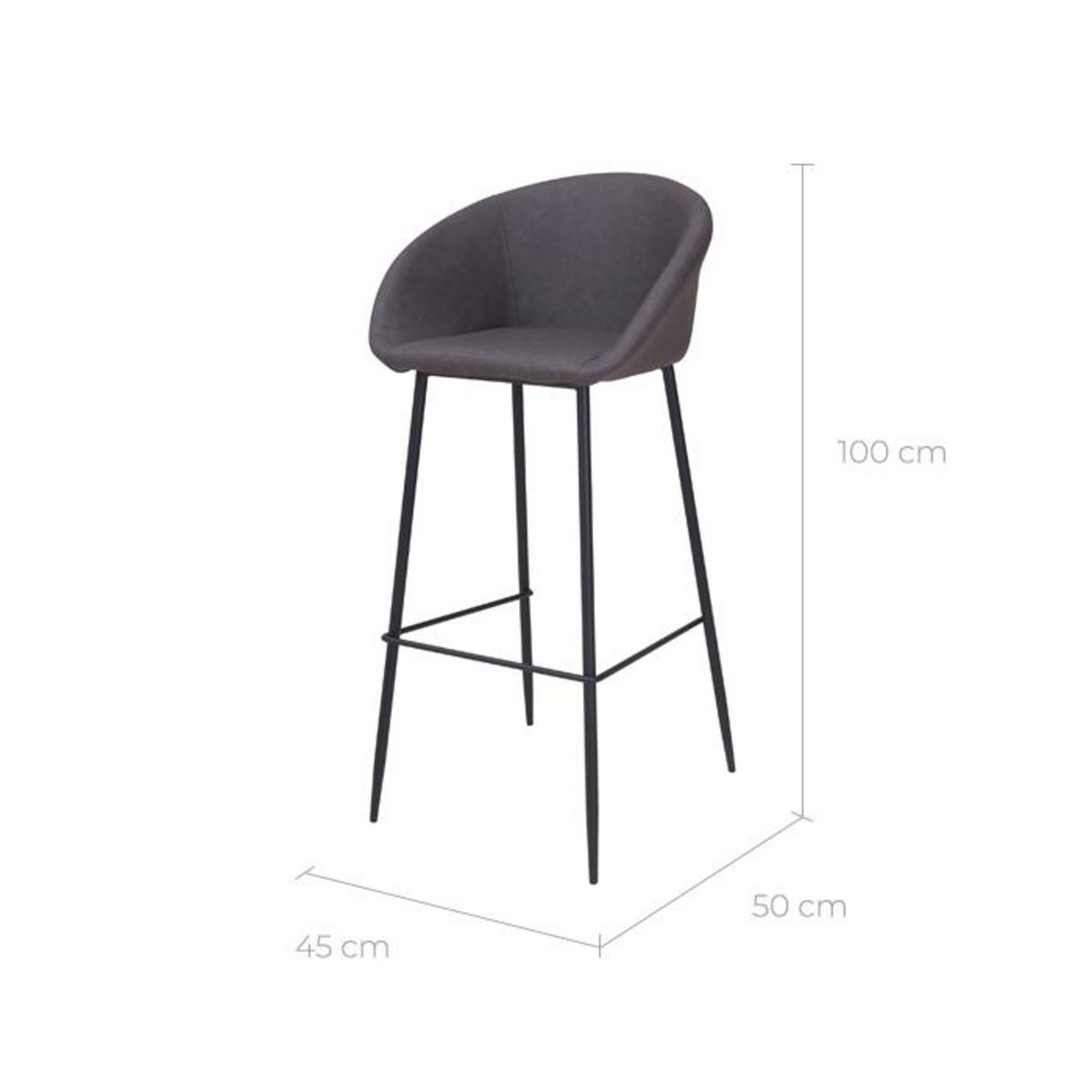 Rendez vous déco Lot de 2 chaises de bar 75 cm en cuir synthétique marron - Kalba