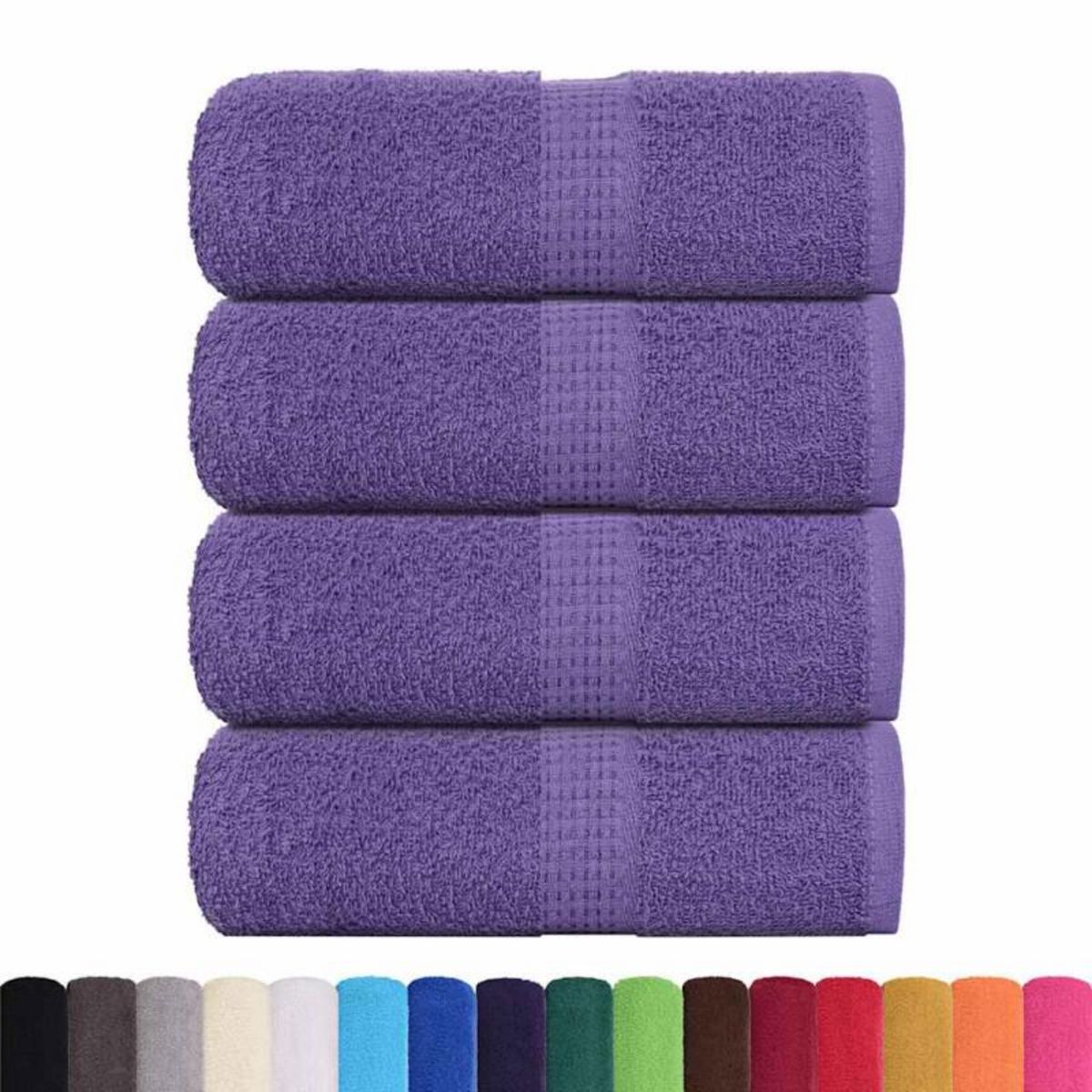 VIDAXL Serviettes de visage 4 pcs violet 30x30 cm 360 g m² 100% coton