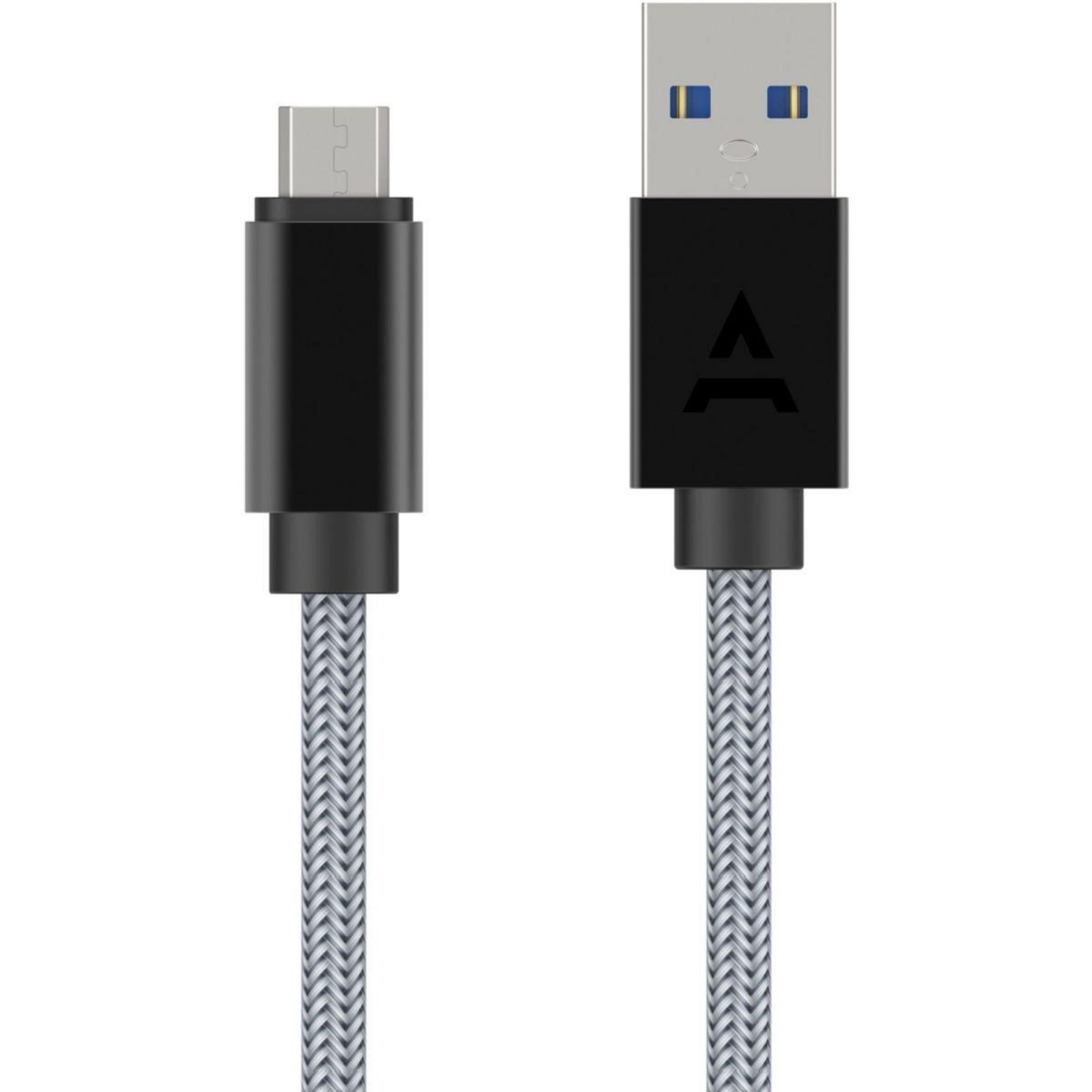 ADEQWAT Câble micro USB vers USB 2M tréssé Gris