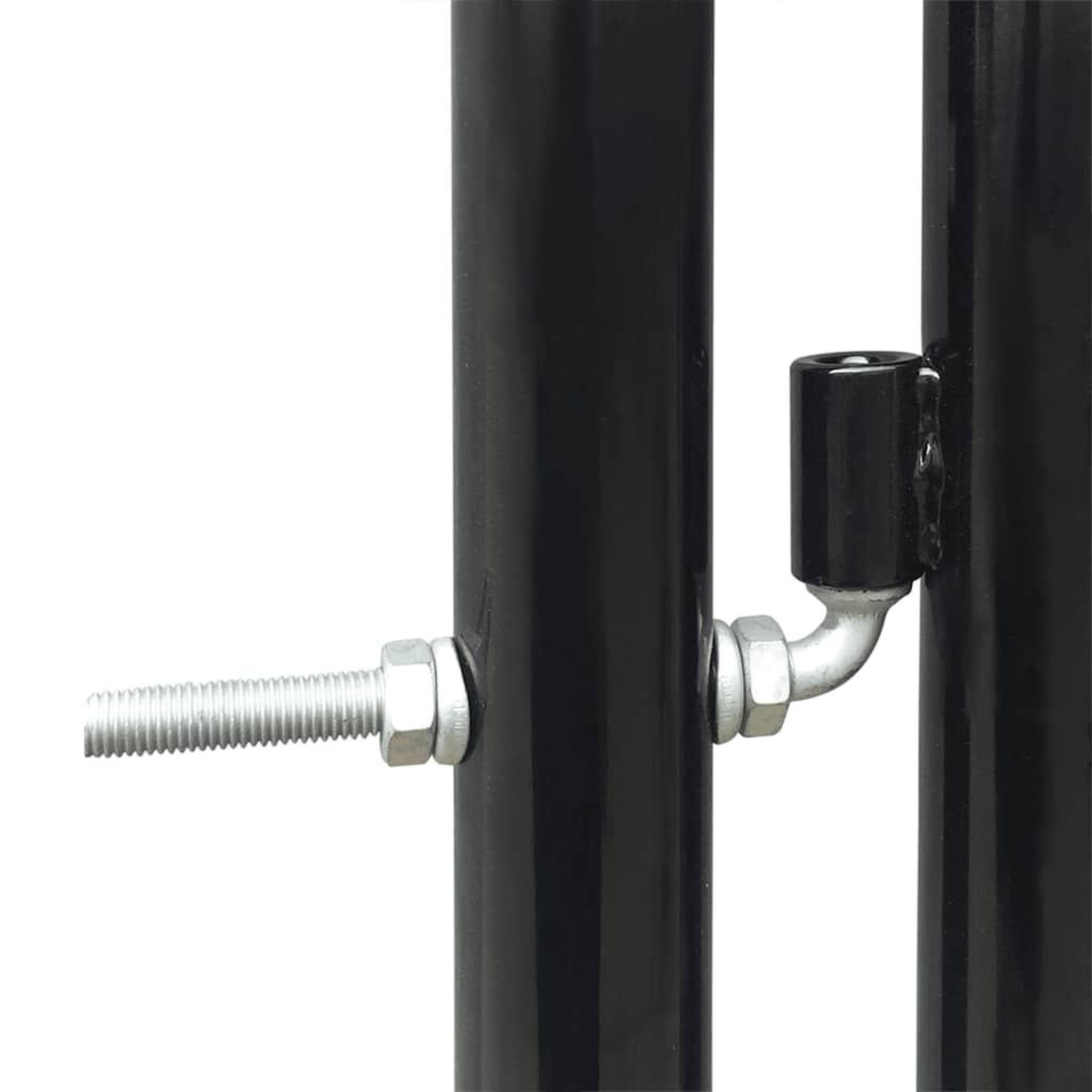 Voir la diapositive 3 : VIDAXL Portail de cloture noir a une porte 100x100 cm