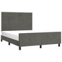 Voir la diapositive 3 : VIDAXL Cadre de lit sans matelas gris fonce 140x200 cm velours