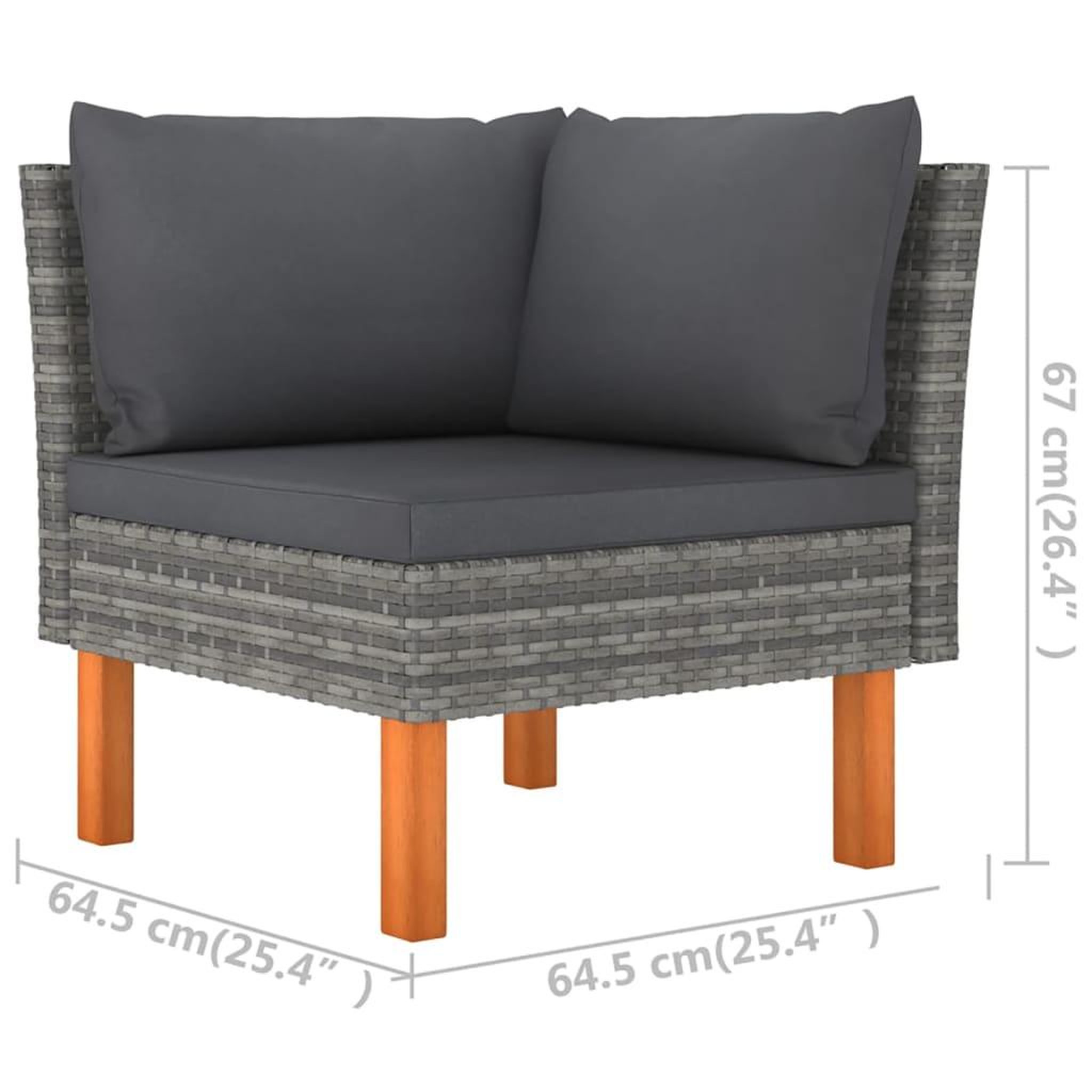 Voir la diapositive 6 : VIDAXL Salon de jardin 5 pcs avec coussins Resine tressee Gris